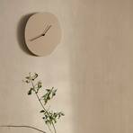 ferm LIVING Wanduhr Melt, beige, Höhe 33 cm, Holz, bemalt