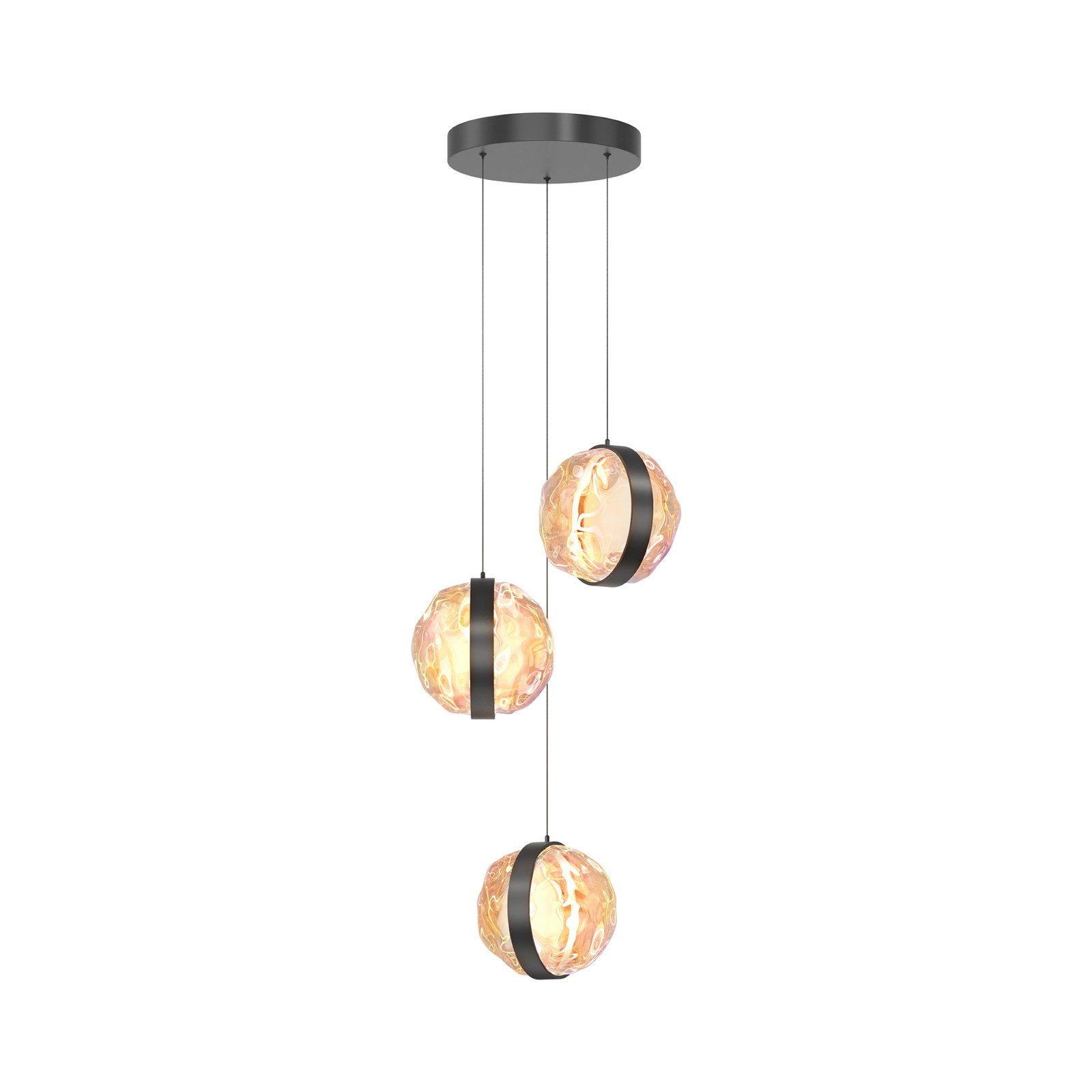 Maytoni LED piekaramā lampa Misterio, melna/daudzkrāsaina, 3 spuldzes