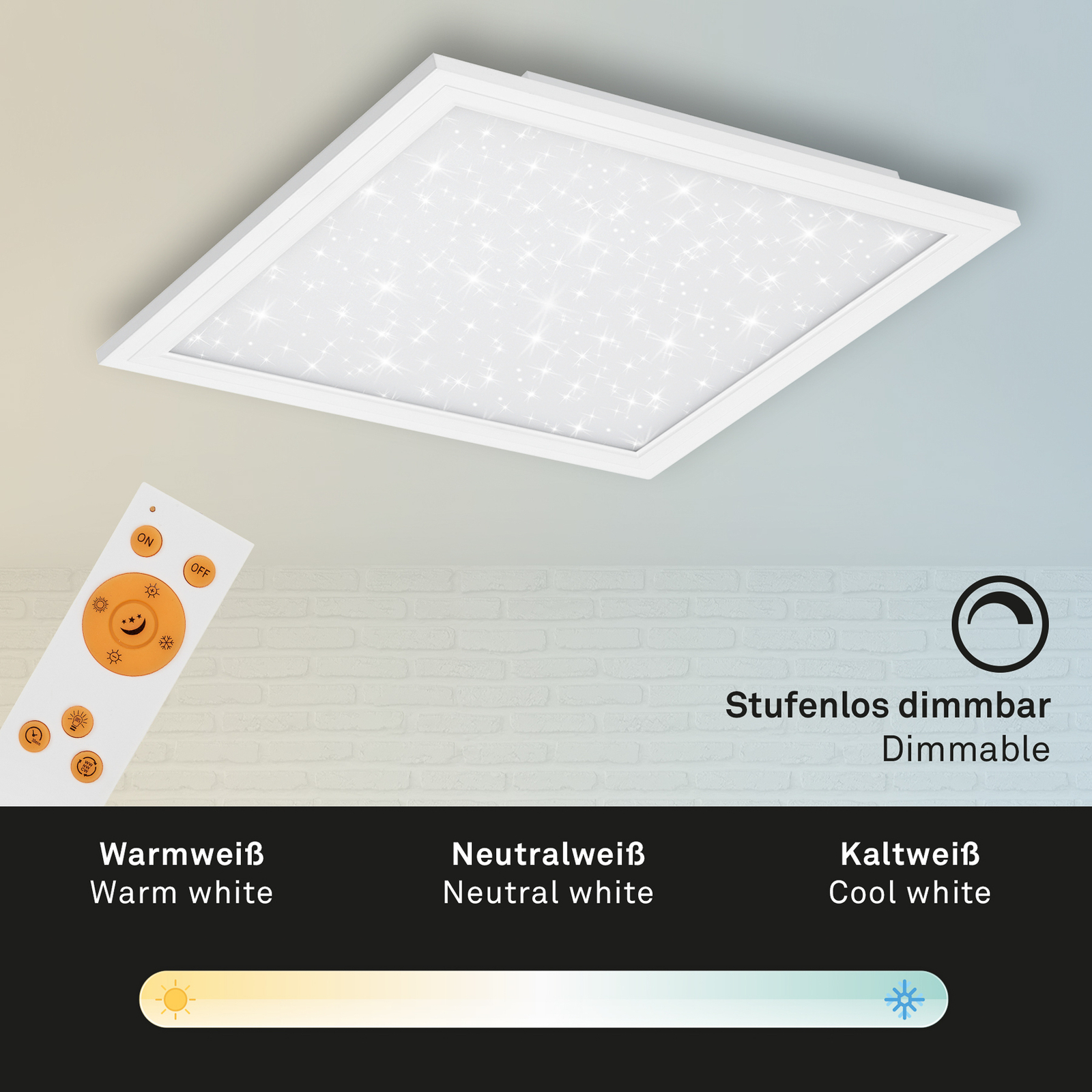 LED panel Pallas, bílý, stmívatelný, CCT, 45x45cm