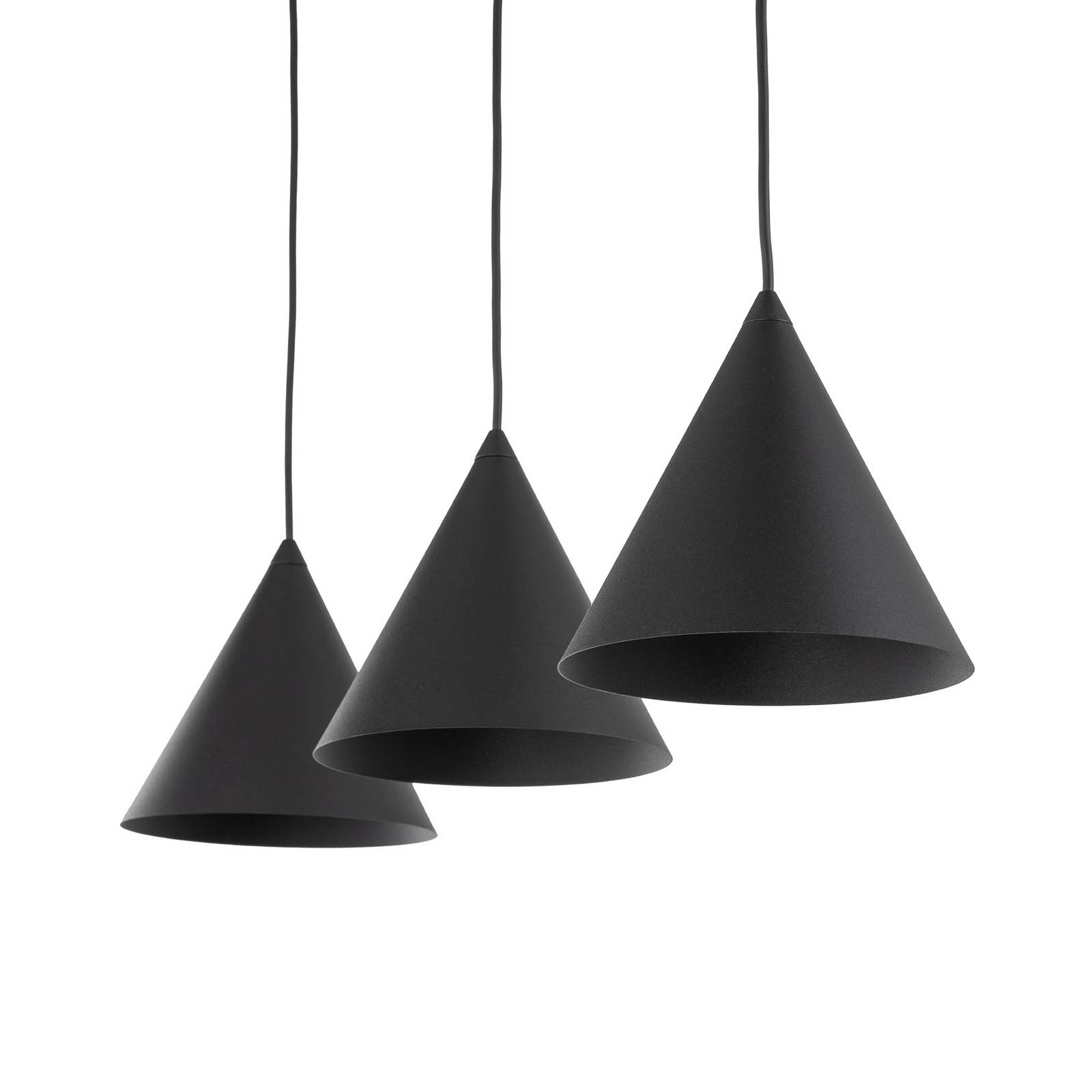 Hängeleuchte Cono, 3-flammig, schwarz, E27 günstig online kaufen
