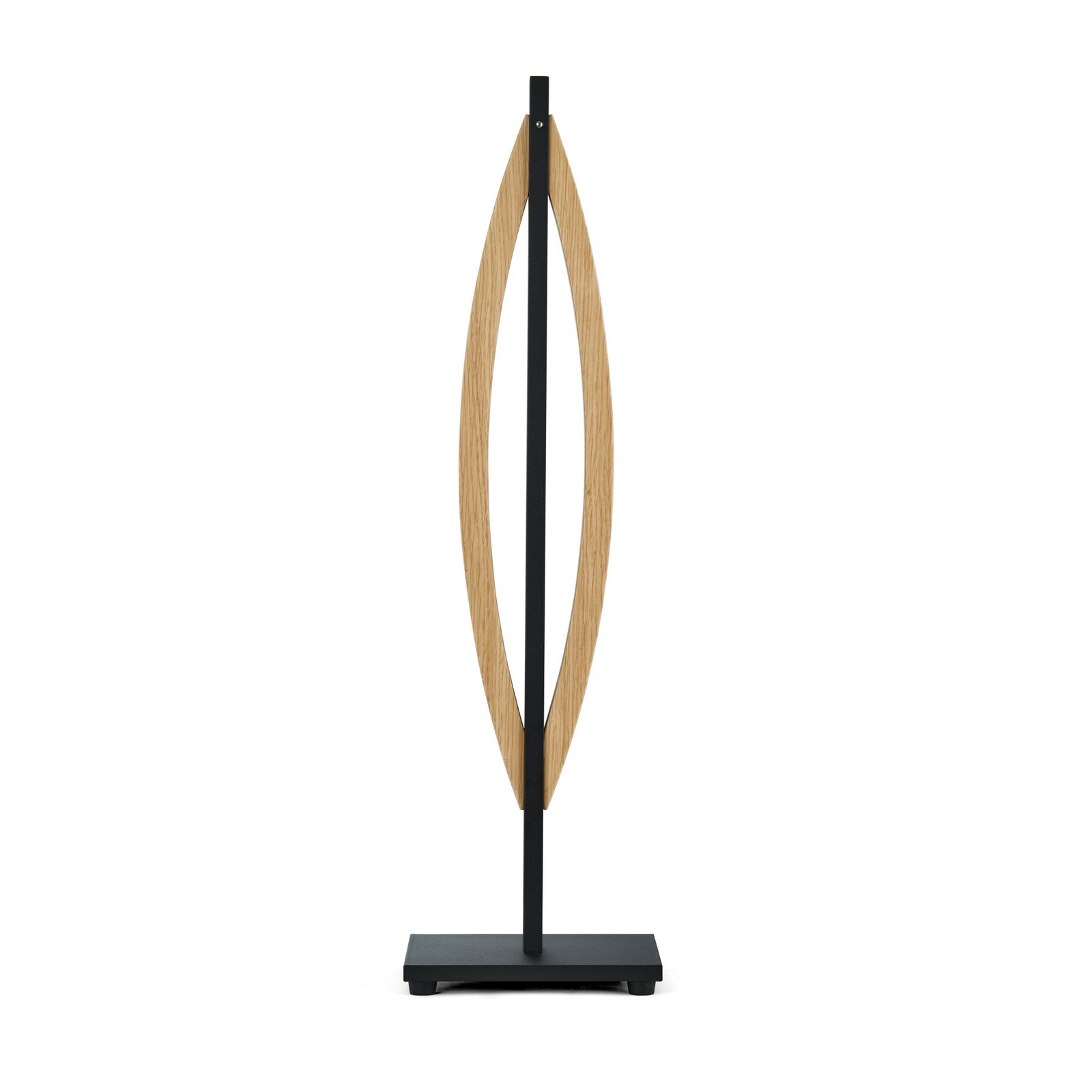 Quitani lámpara de mesa LED Kiera, roble/negro mate