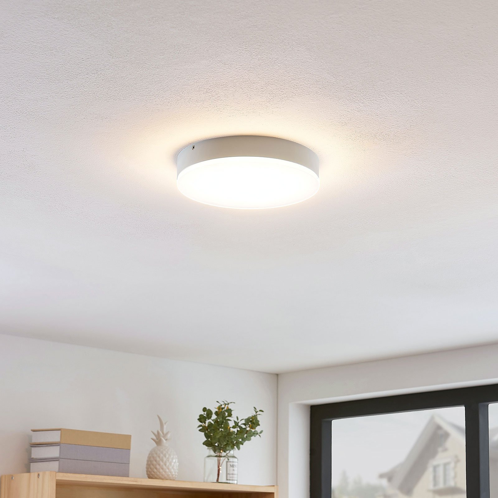 Lindby Leonta LED-taklampe, hvit, dimbar