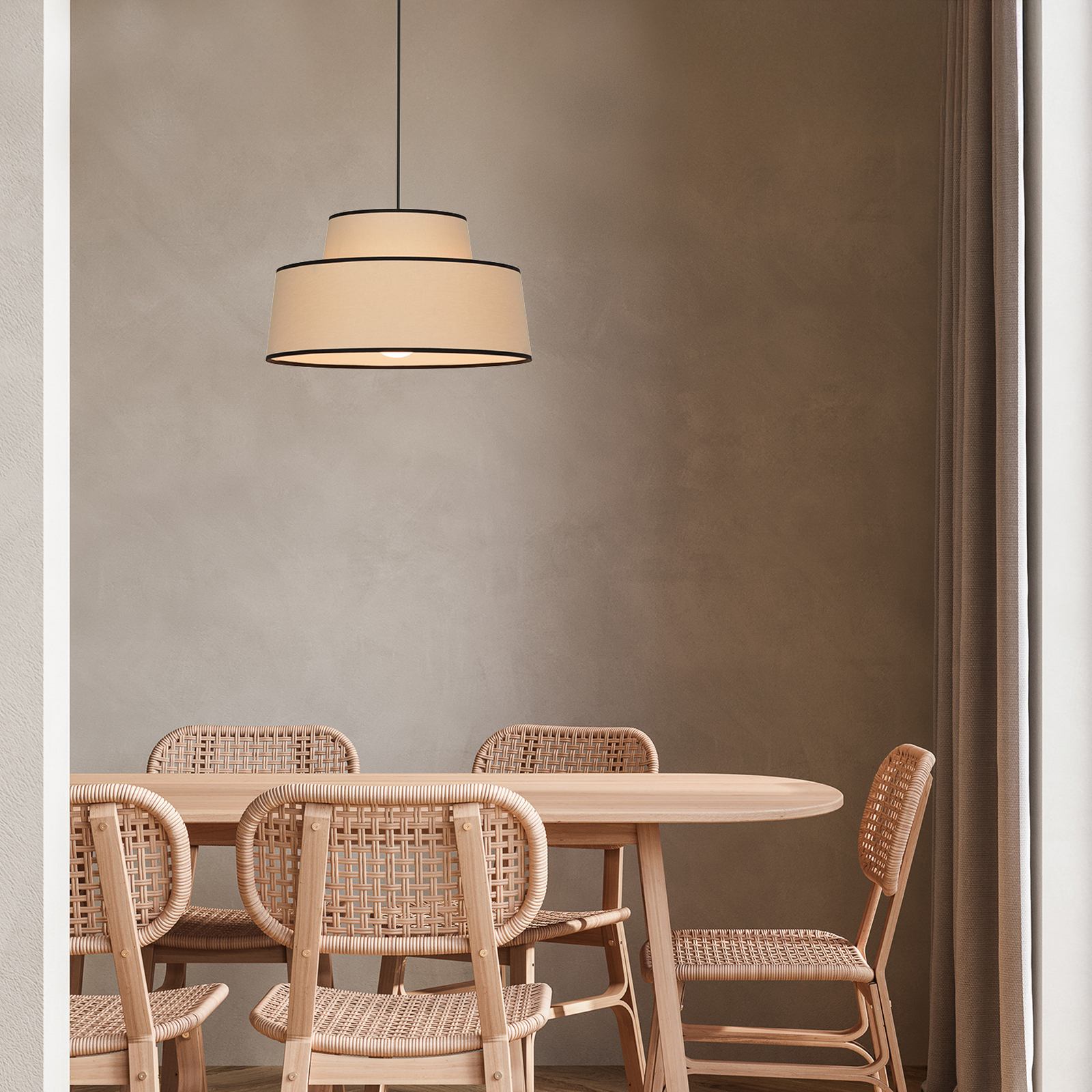 Luster Mallorka, kredasto bijela, Ø 38 cm, pamuk - Corep SAS