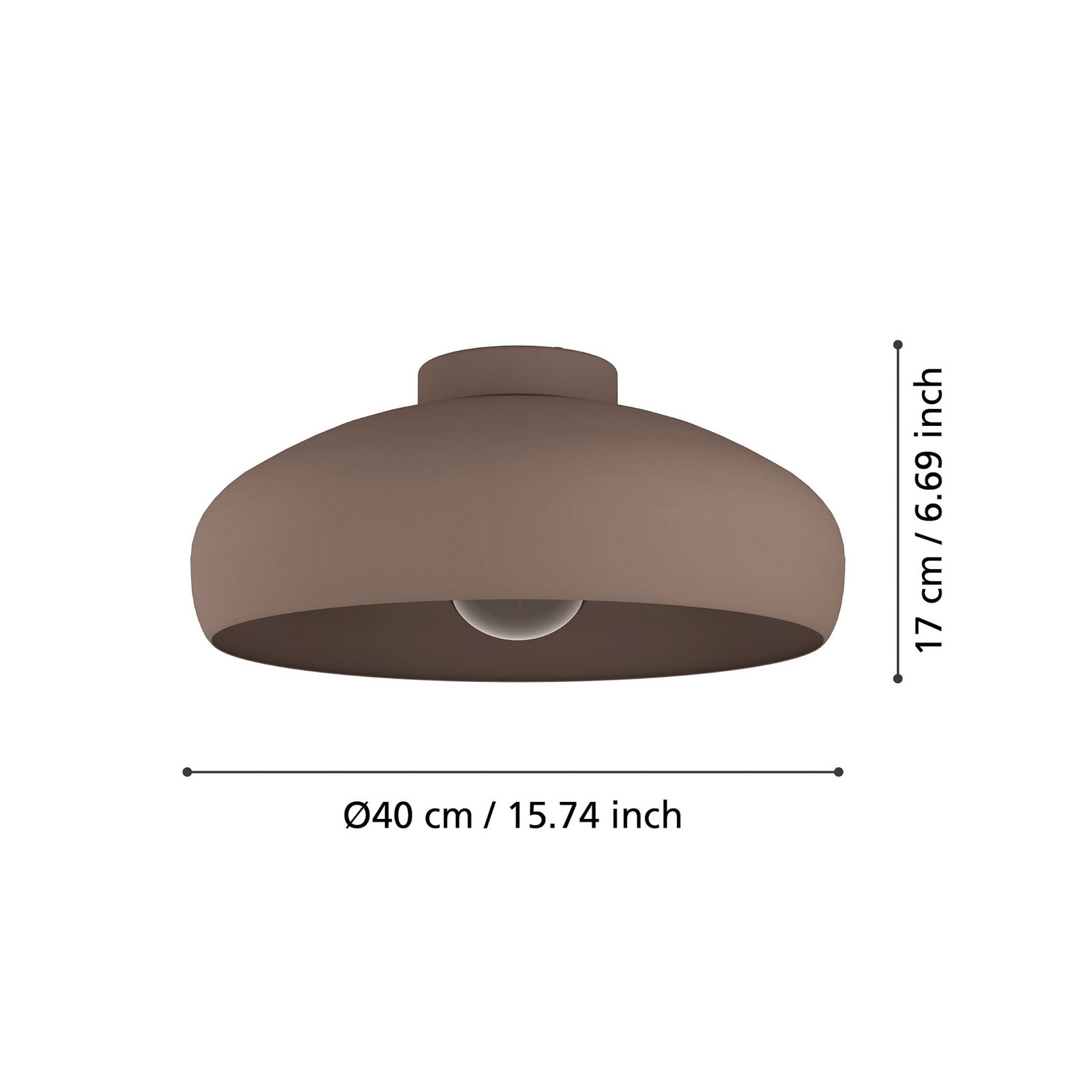 Plafoniera Mogano, Ø40cm, marrone caffè