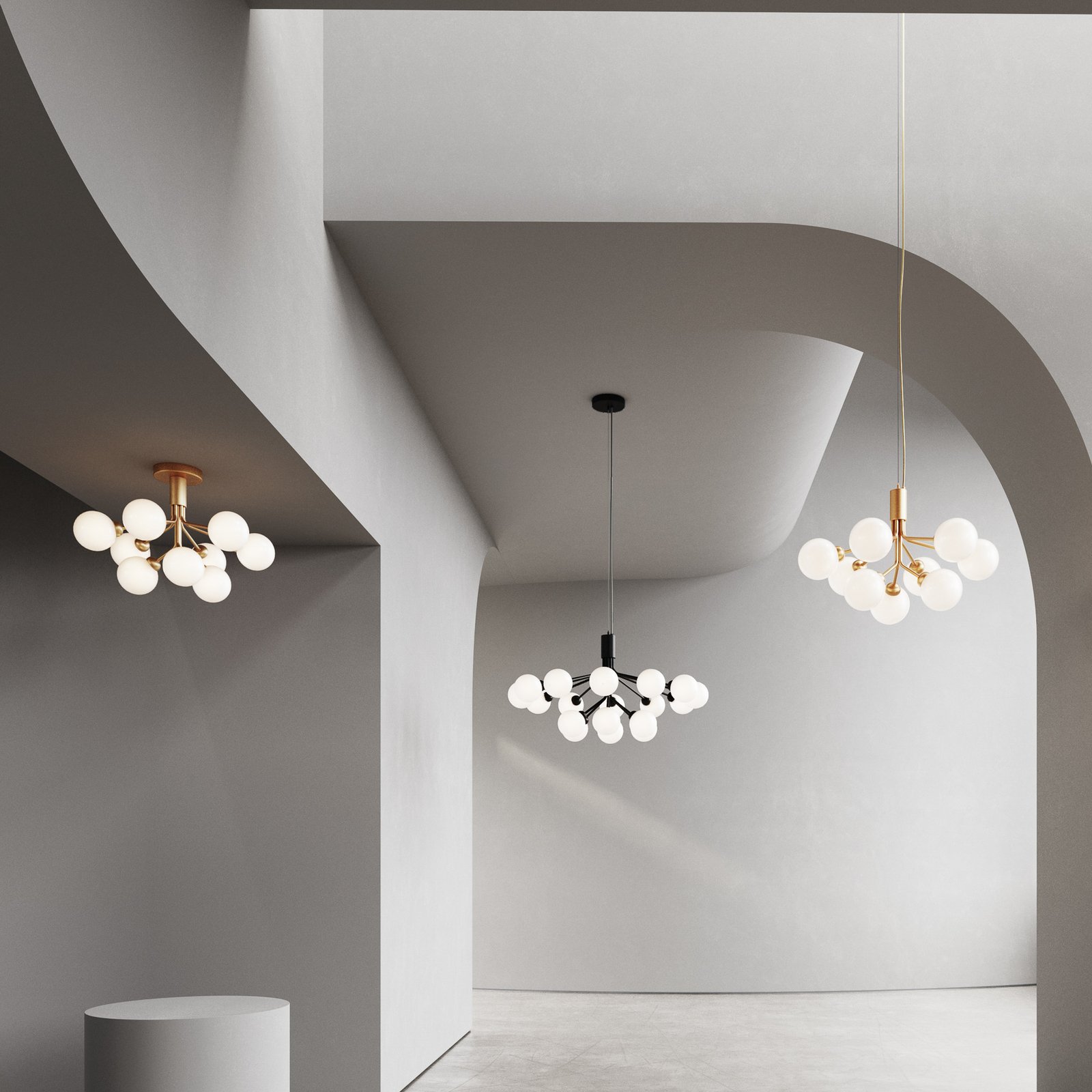 Nuura Apiales 9 pendant light, 9-bulb, made of glass