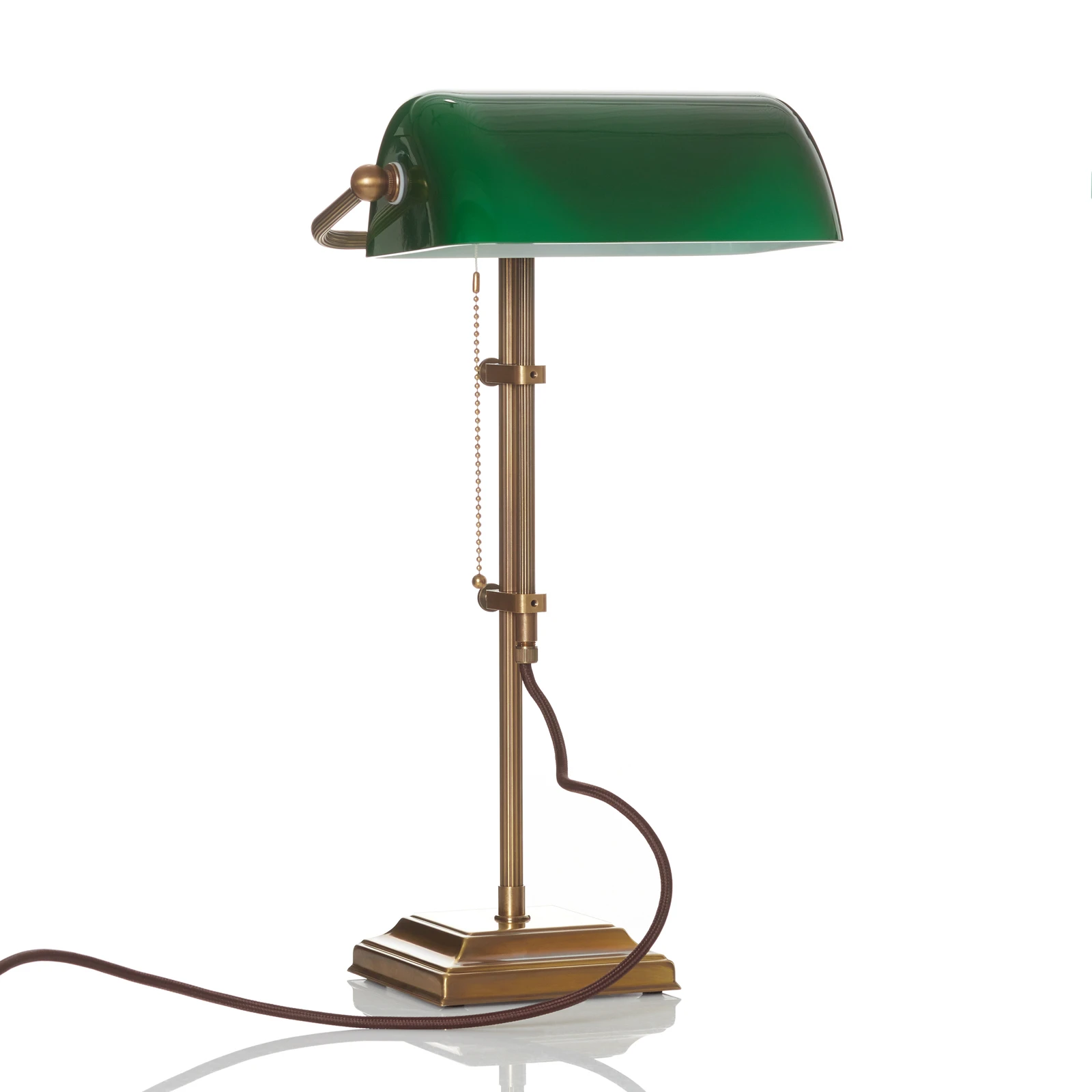 Lampe De Table Classique Style Banquier Hofstein - Laiton/vert - Lampe Liseuse Bureau