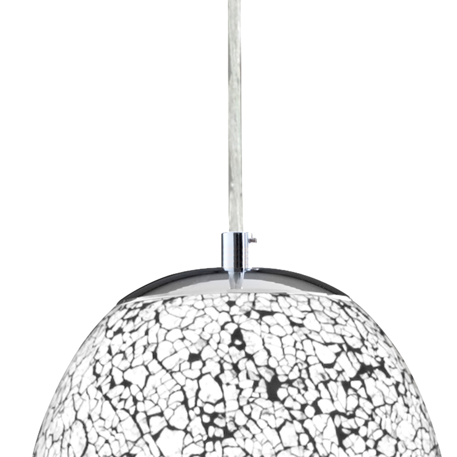 Witte chroom hanglamp Crackle