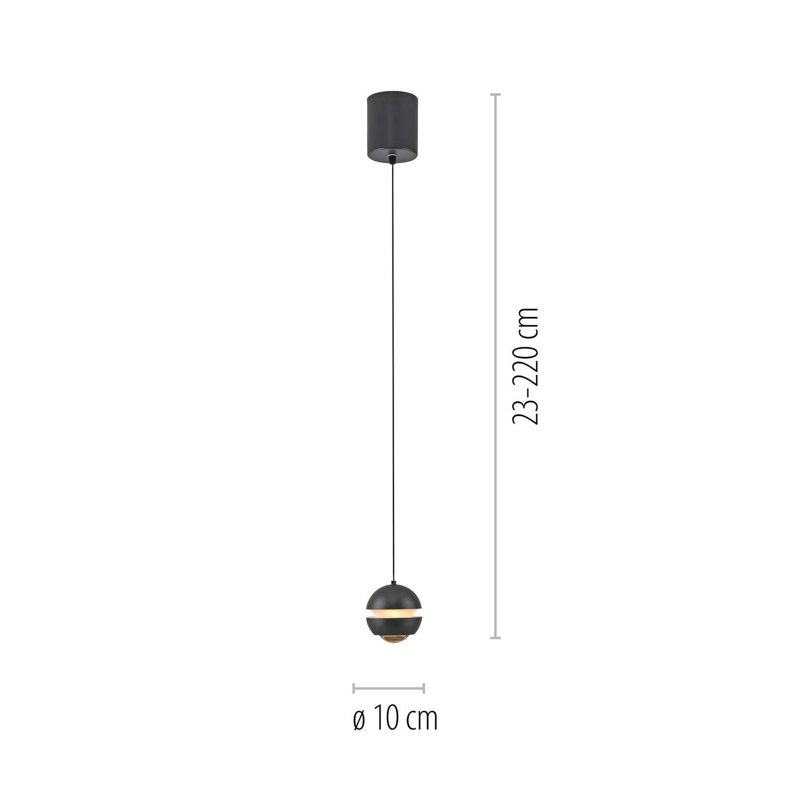 Schöner Wohnen LED piekaramā lampa Lini, melna, 1-fl., 3000K Schöner Wohnen LED piekaramā lampa Lini, melna, 1-fl., 3000K