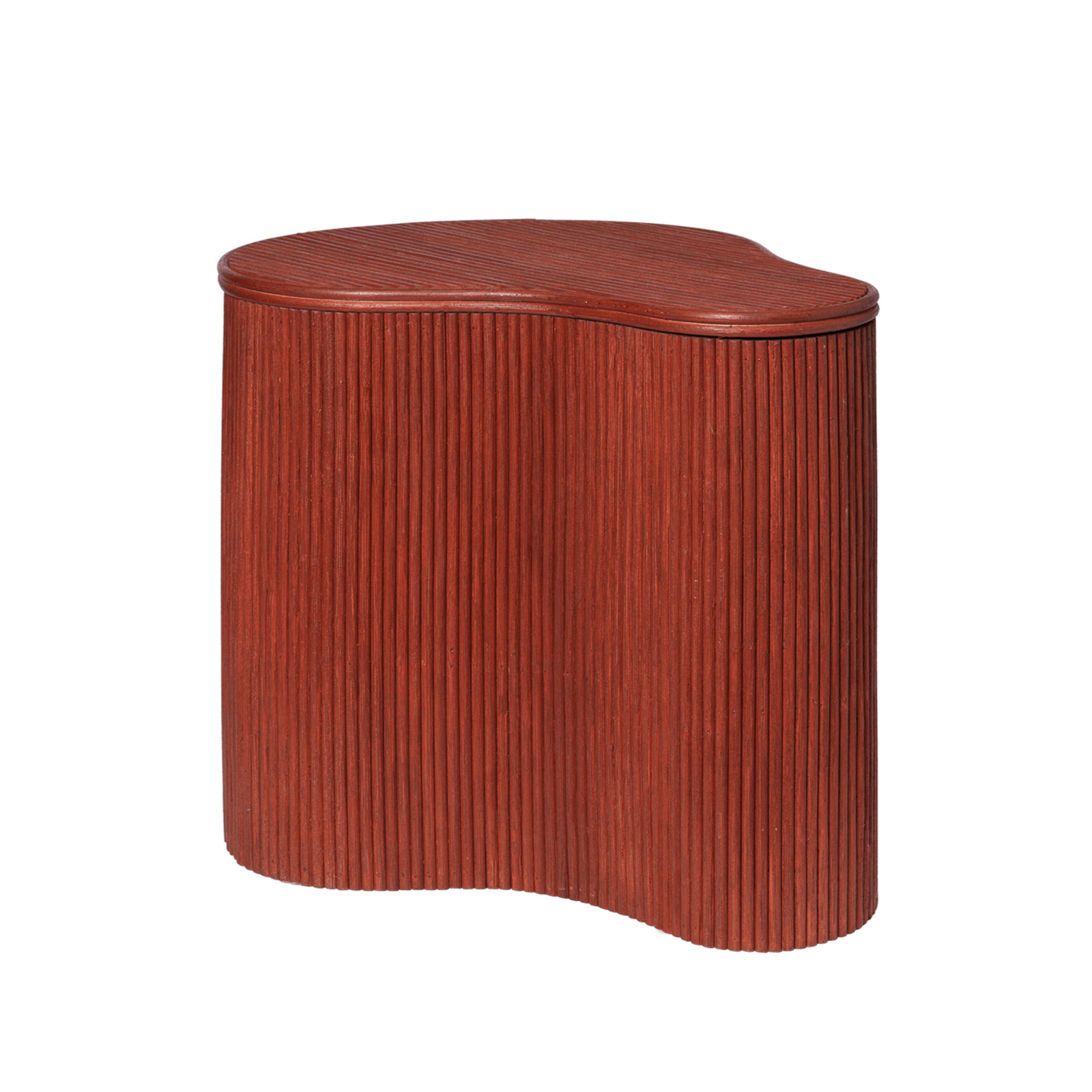 Isola Beistelltisch, rot, Höhe 46 cm, Rattan - ferm LIVING
