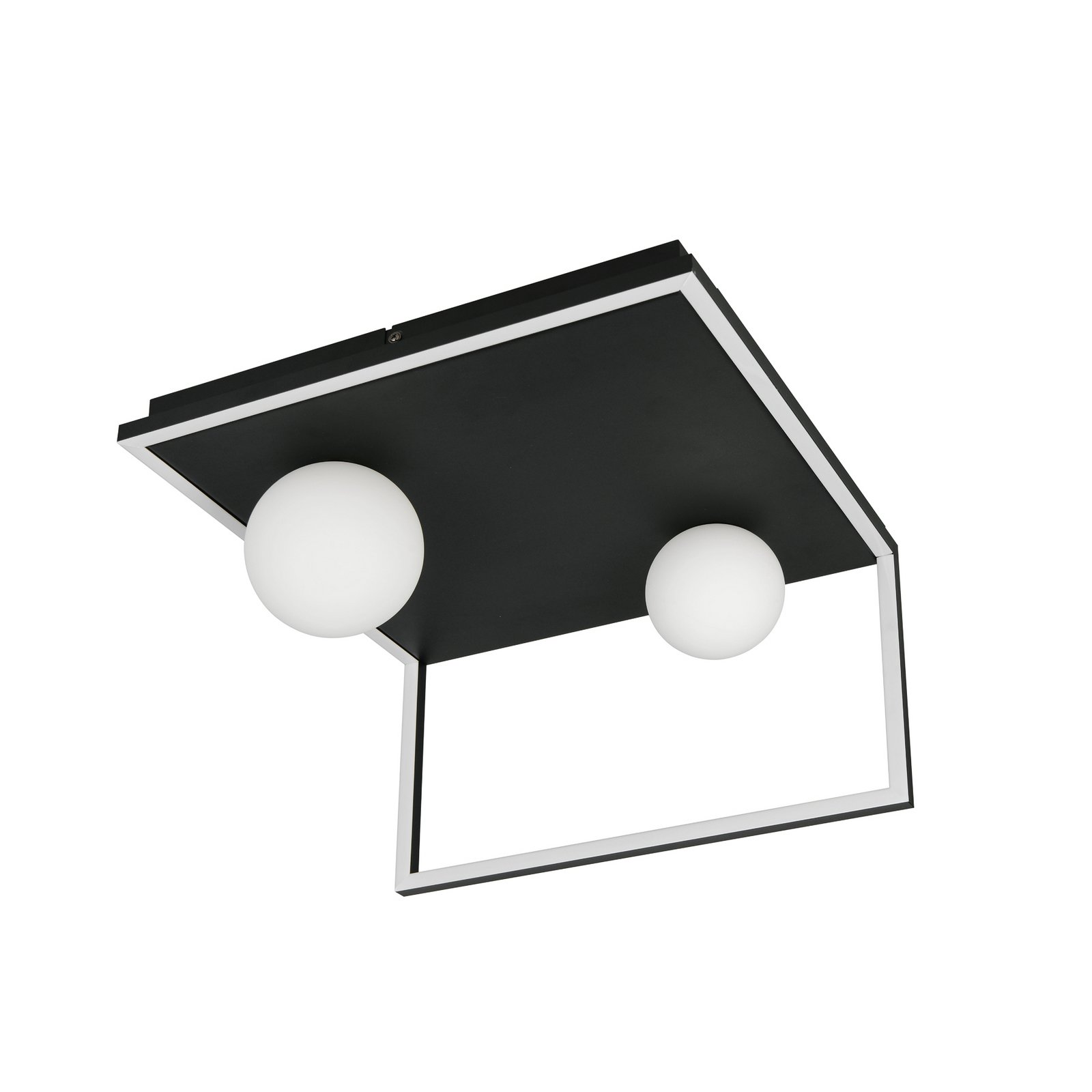 LED lubų šviestuvas „Arola“, matinis juodas, plotis 37 cm, metalas