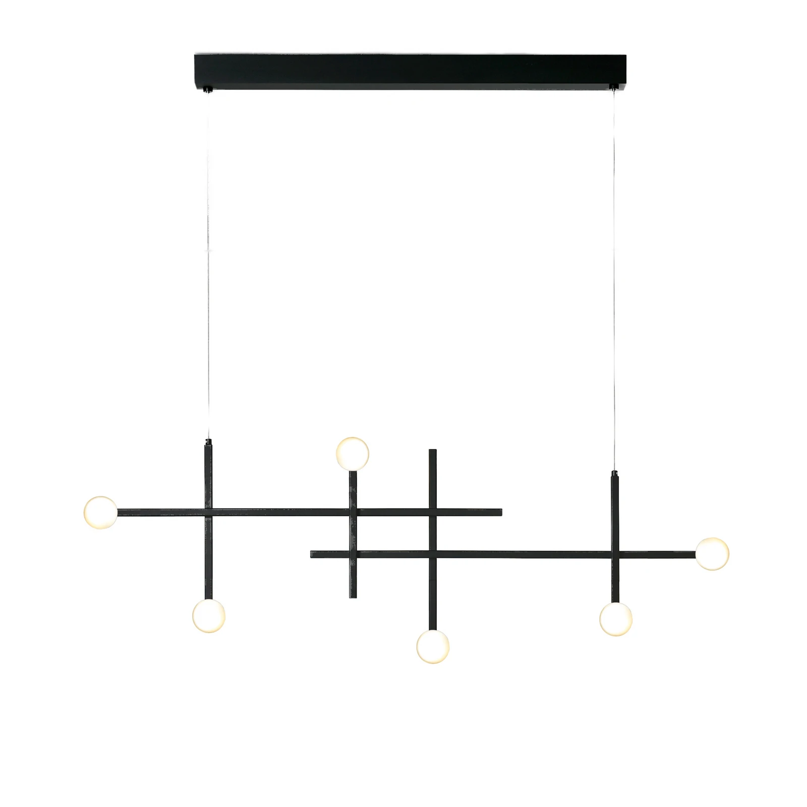 Bopp LED-Hängeleuchte Cross, schwarz, Aluminium, 6-flammig