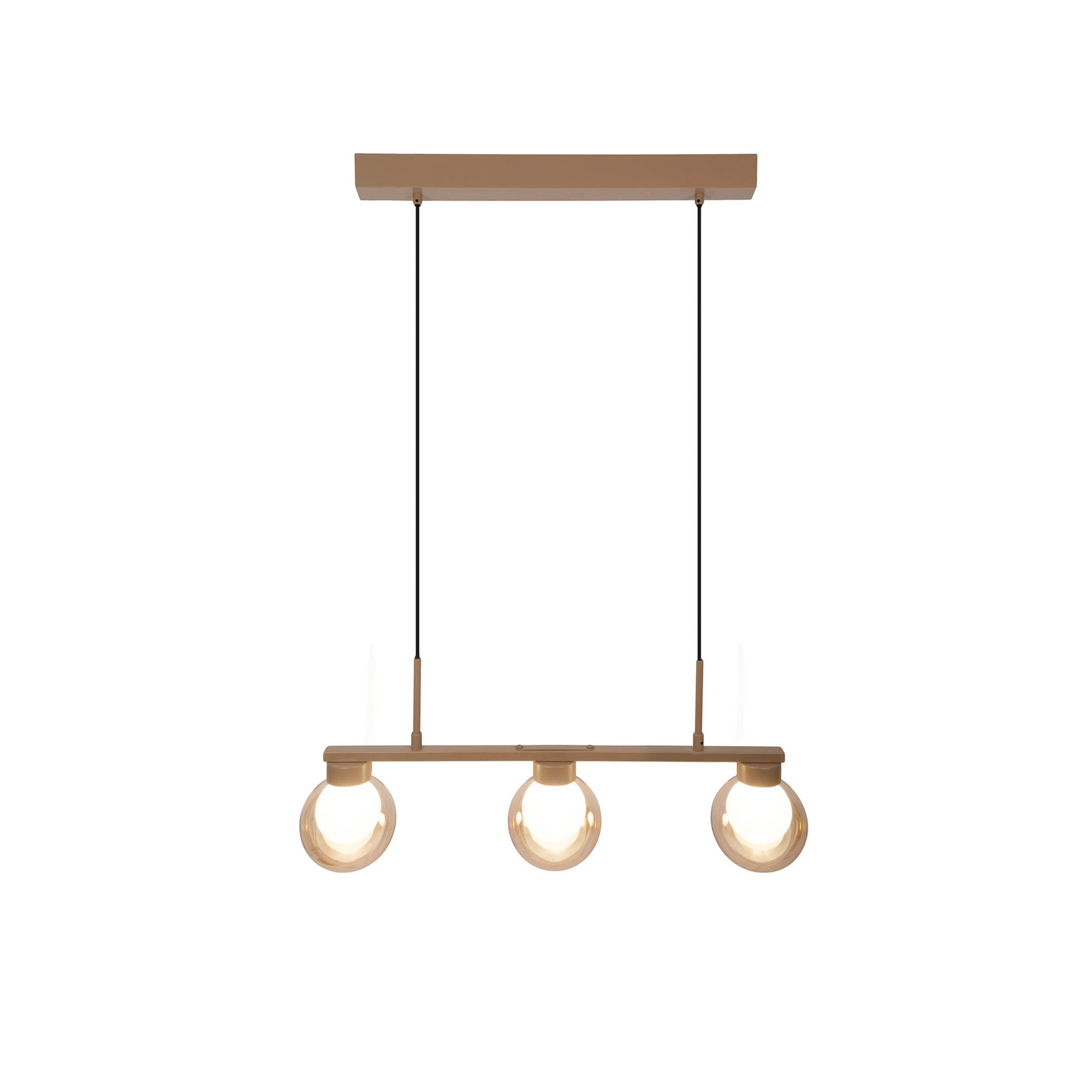 Candeeiro suspenso Donika, 3 lâmpadas, vidro, castanho, âmbar, G9 Candeeiro suspenso Donika, 3 lâmpadas, vidro, castanho, âmbar, G9