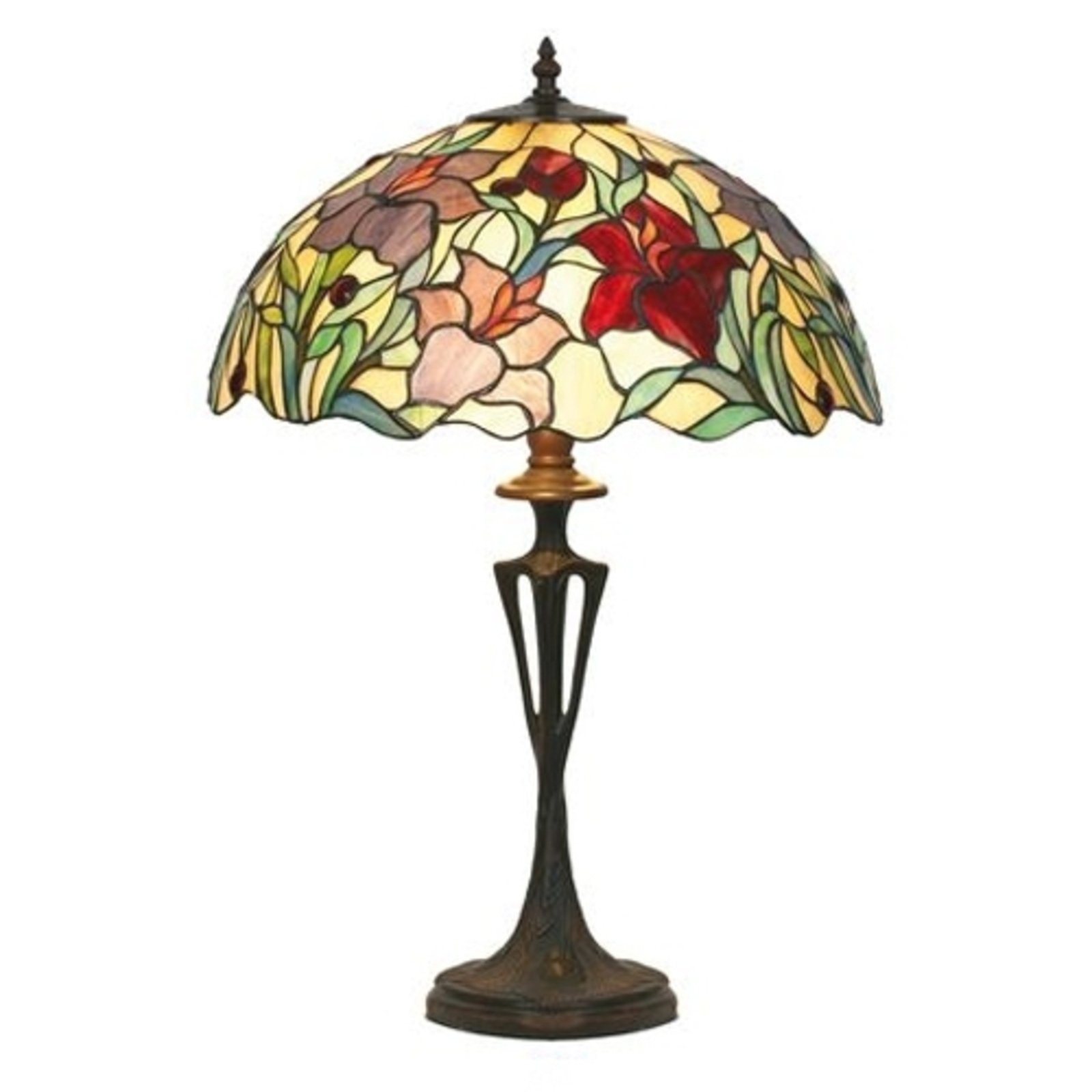 Lámpara de mesa Athina en estilo Tiffany