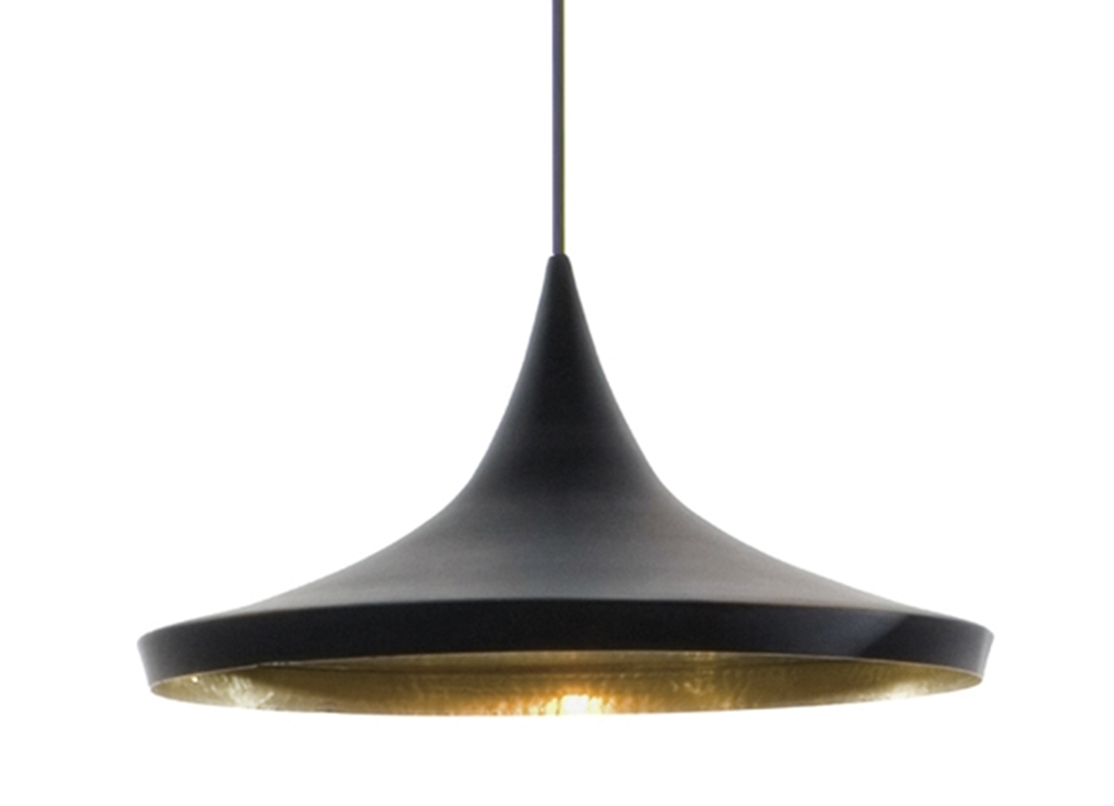 Beat Wide LED Visilica Matt Black/Brass - Tom Dixon