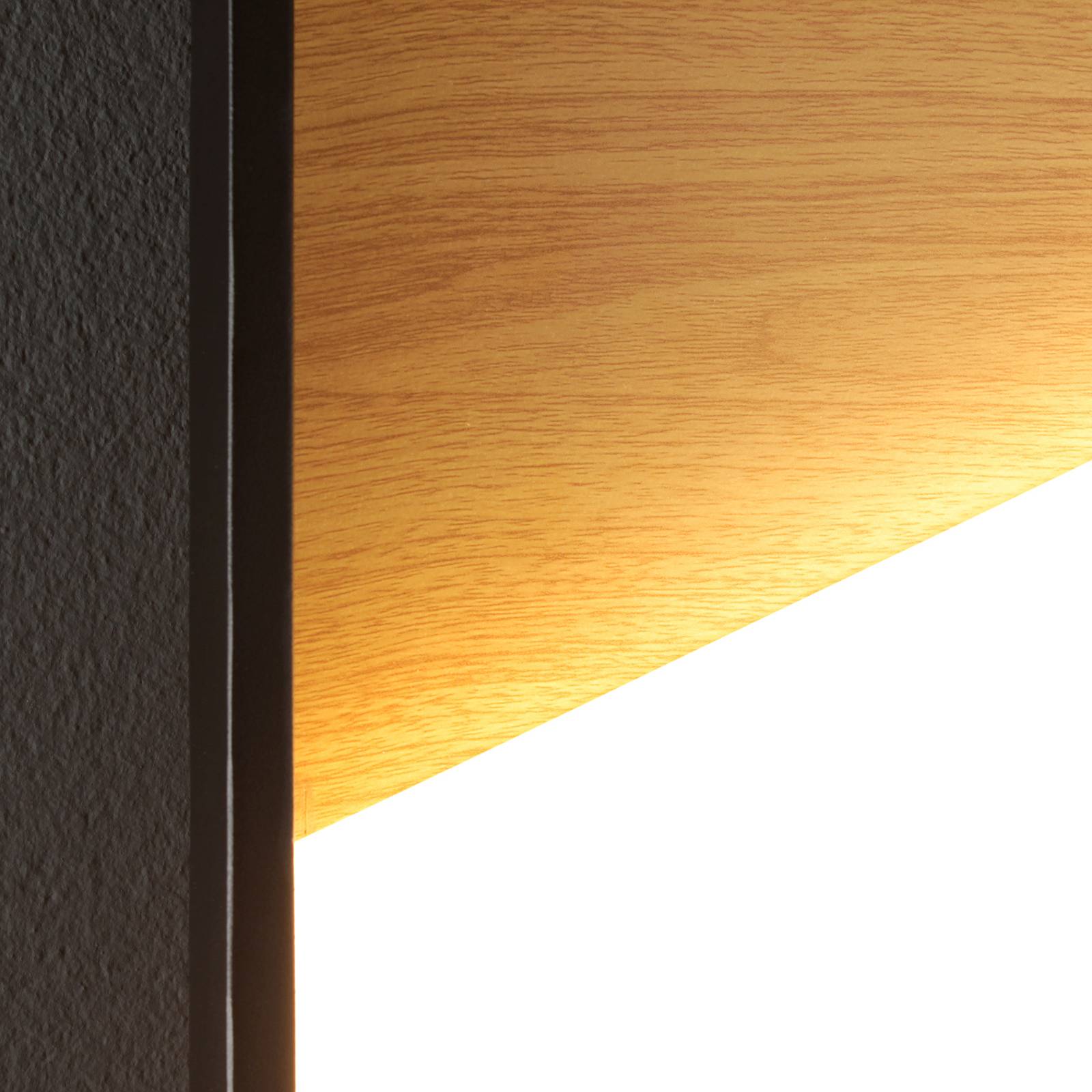 Eco-light vista led fali lámpa, világos fa/fekete, 30 x 30 cm