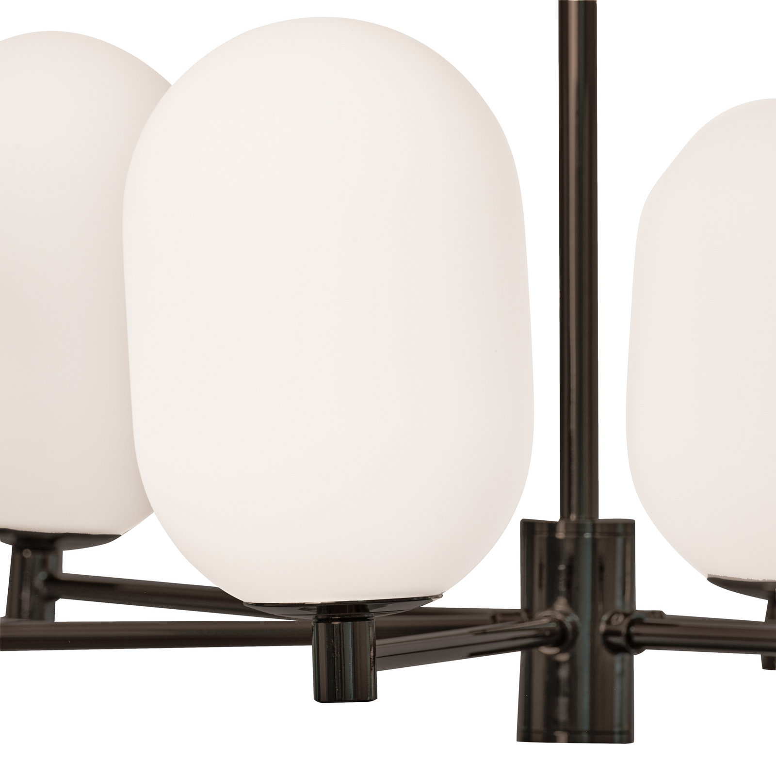 Noor Hängeleuchte opal/schwarz, Glas, 6-flg. - Watt & Veke