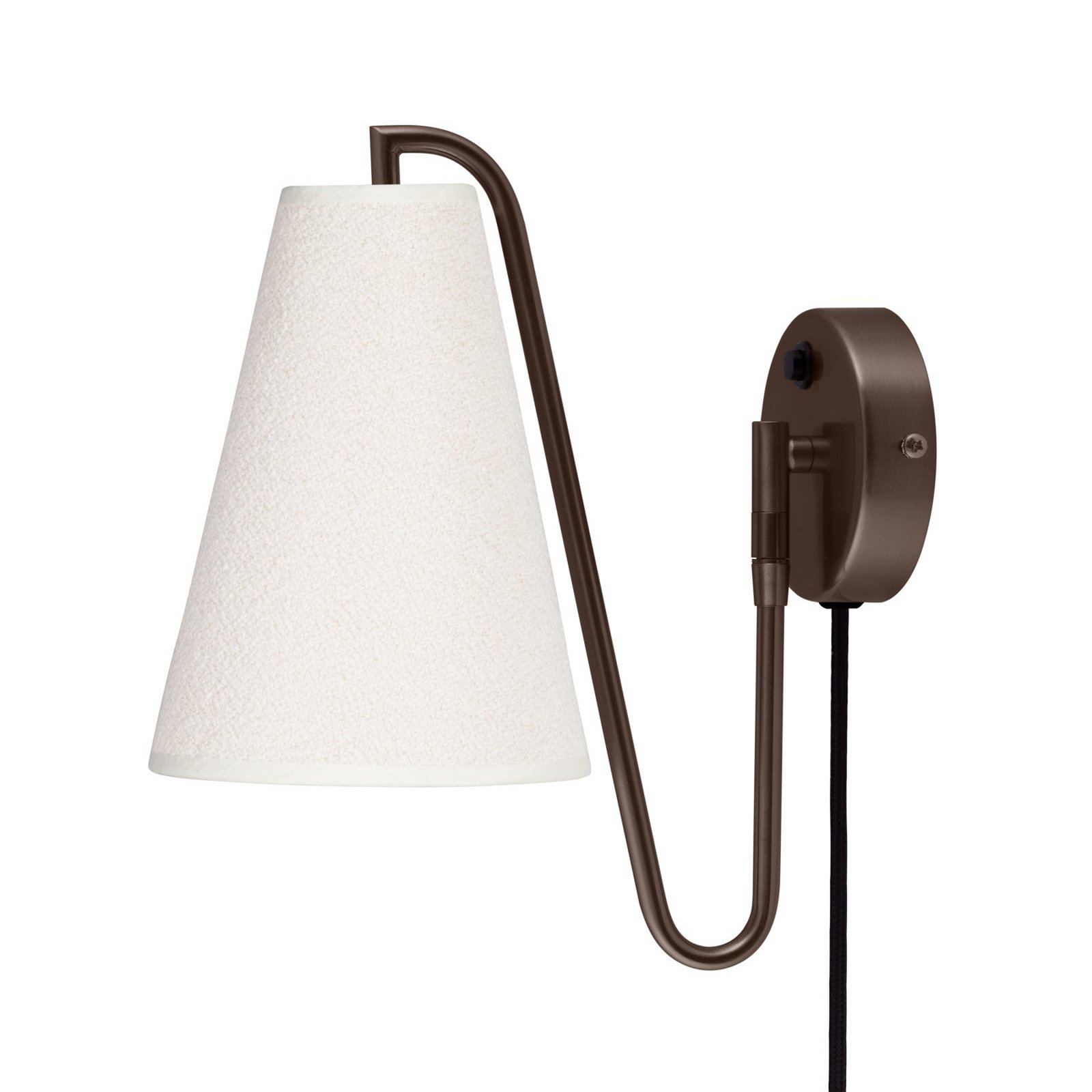 Globen Lighting stenska svetilka Lou, bronasta/bela, Ø 14 cm, vtič