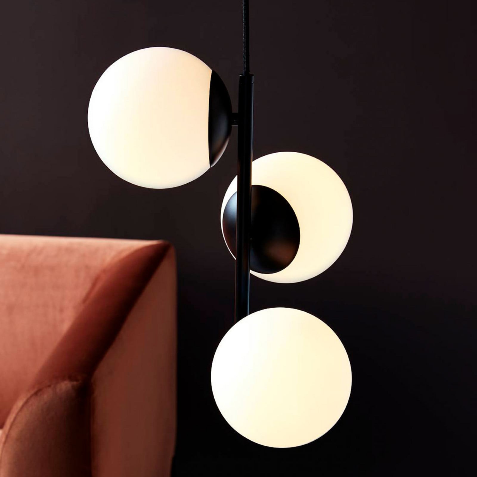 Lilly Taklampa Black/Opal Nordlux - Vardagsrum - Skandinavisk - Glas - Med flera ljusk&auml;llor