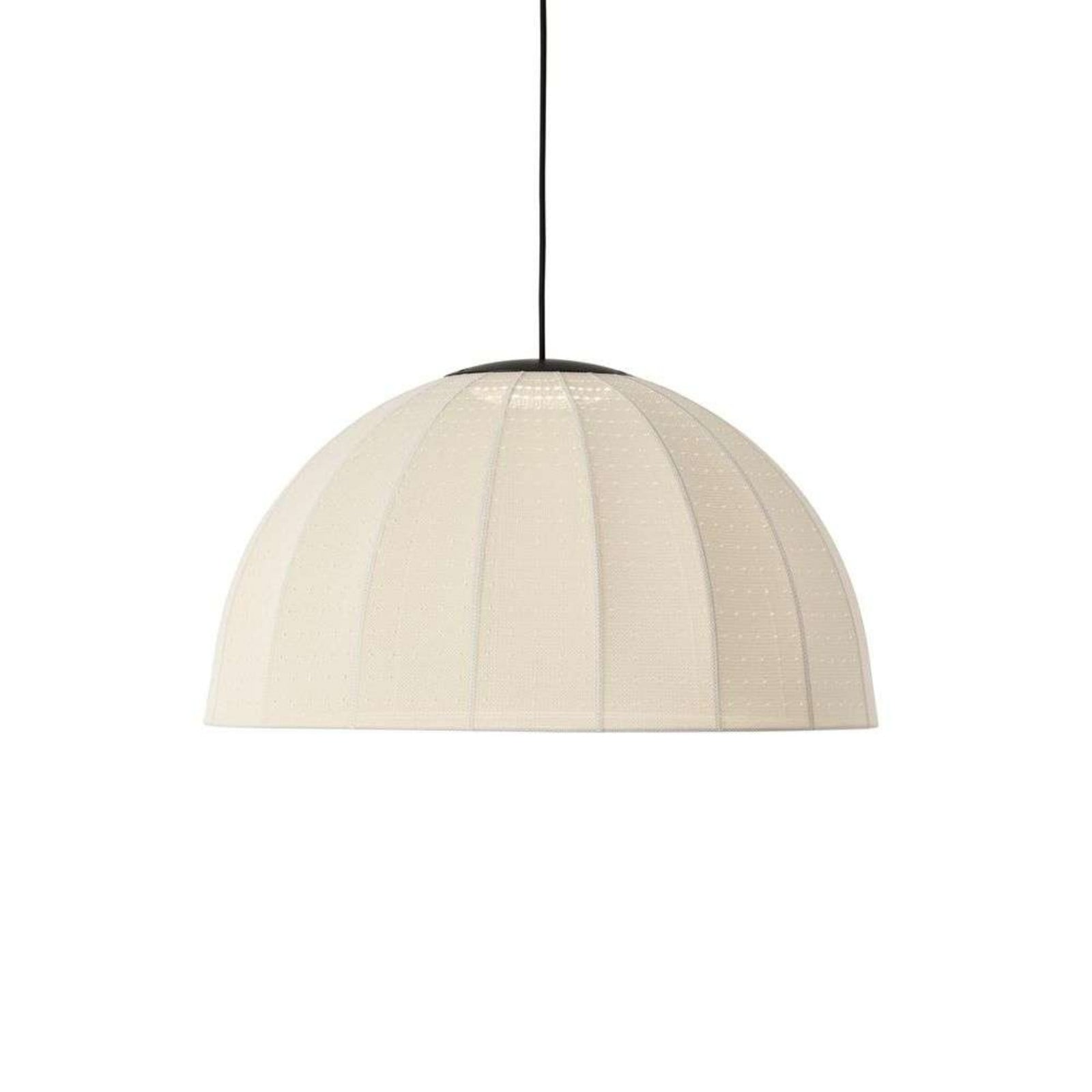 Image of Mollis Pendelleuchte Ø65 Off-White - Made By Hand - Schlafzimmer - Stoff / Textil