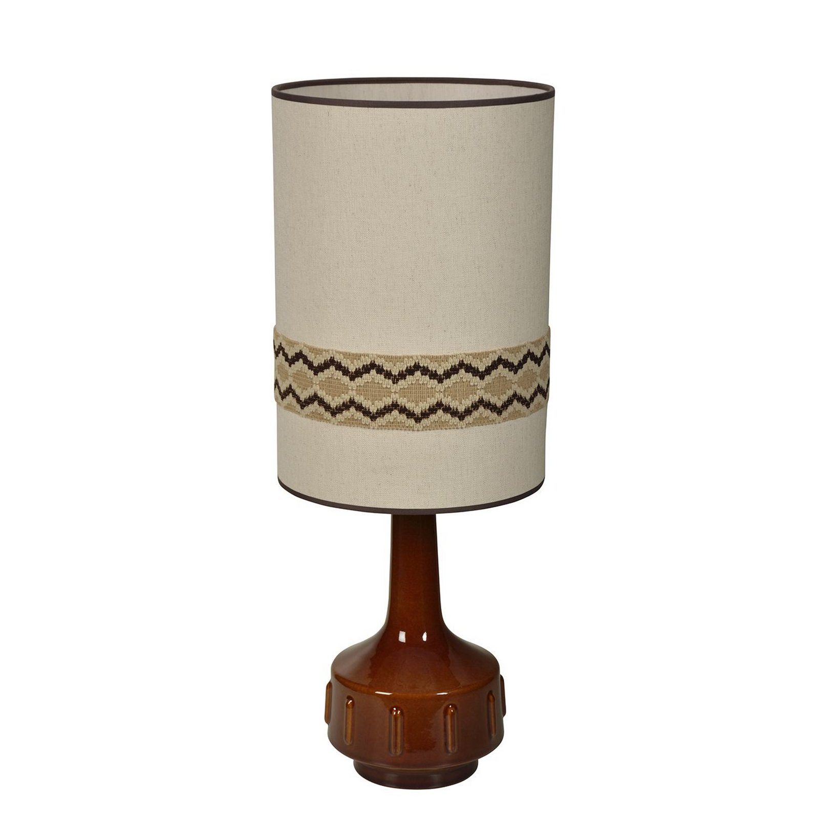 MARKET SET Lampă de masă Jimmy, maro/bej, 83 cm, bordură
