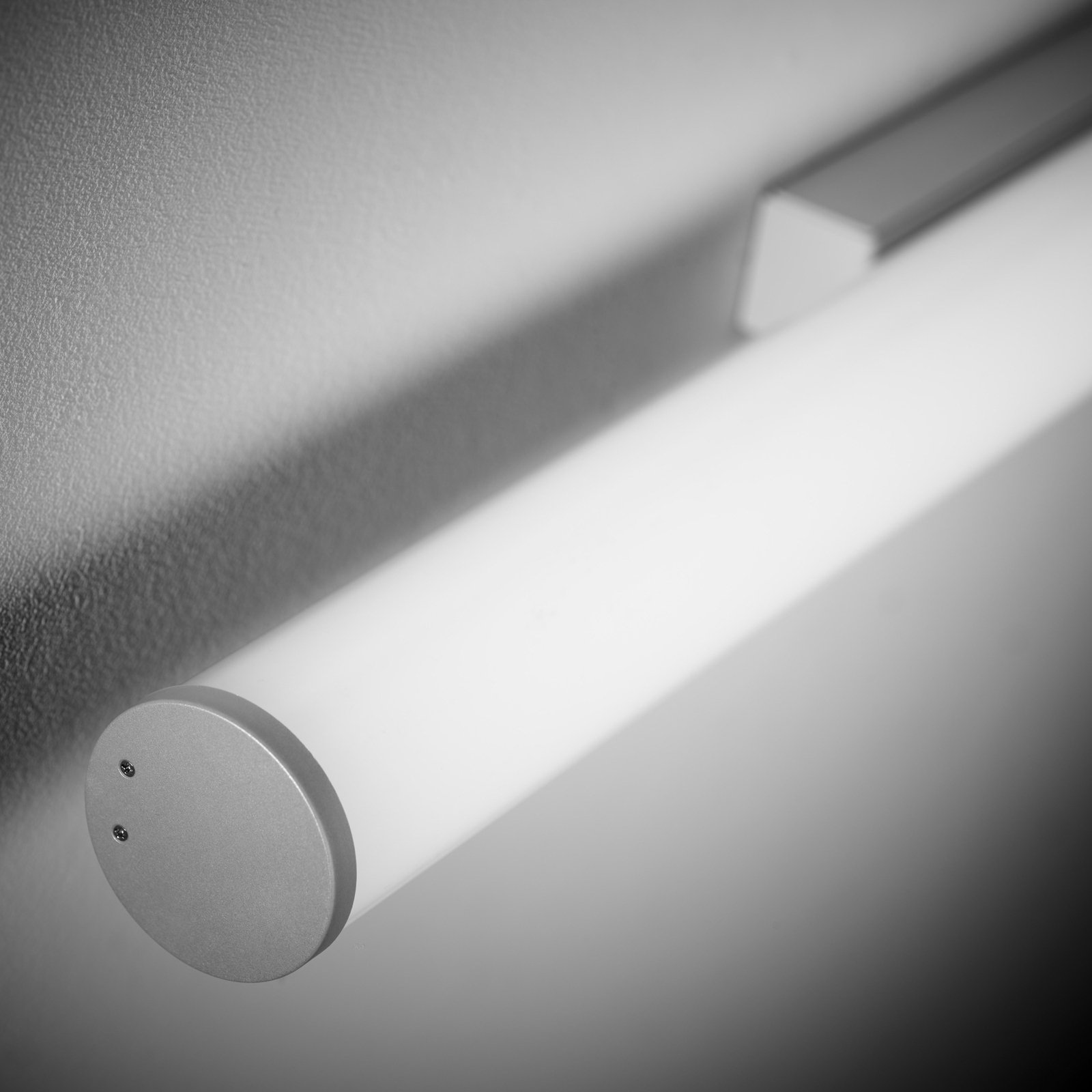 Aplique de pared LED Pirgos, 100 cm de ancho, blanco, plástico