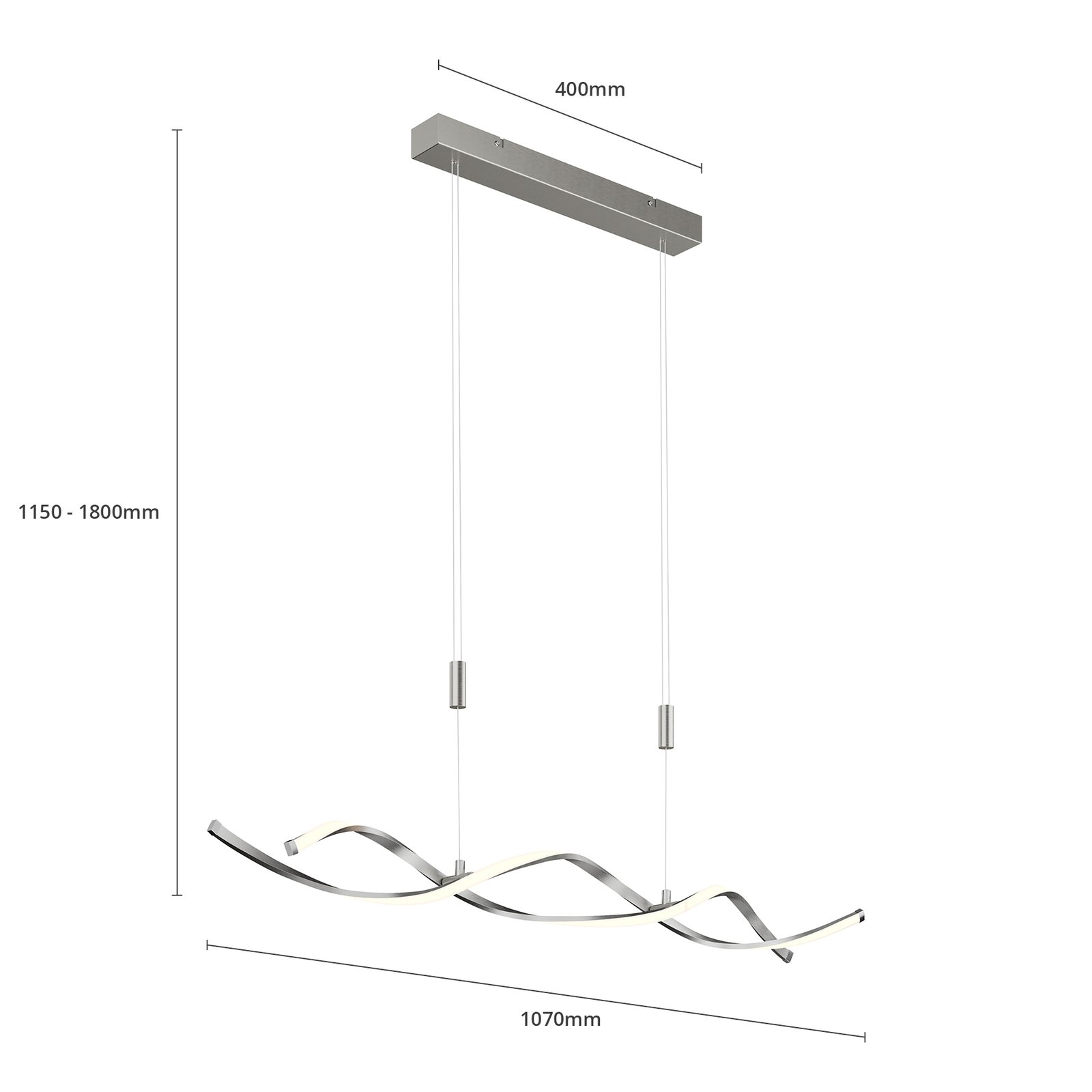 Auron Pendant Nickel/White - Lindby