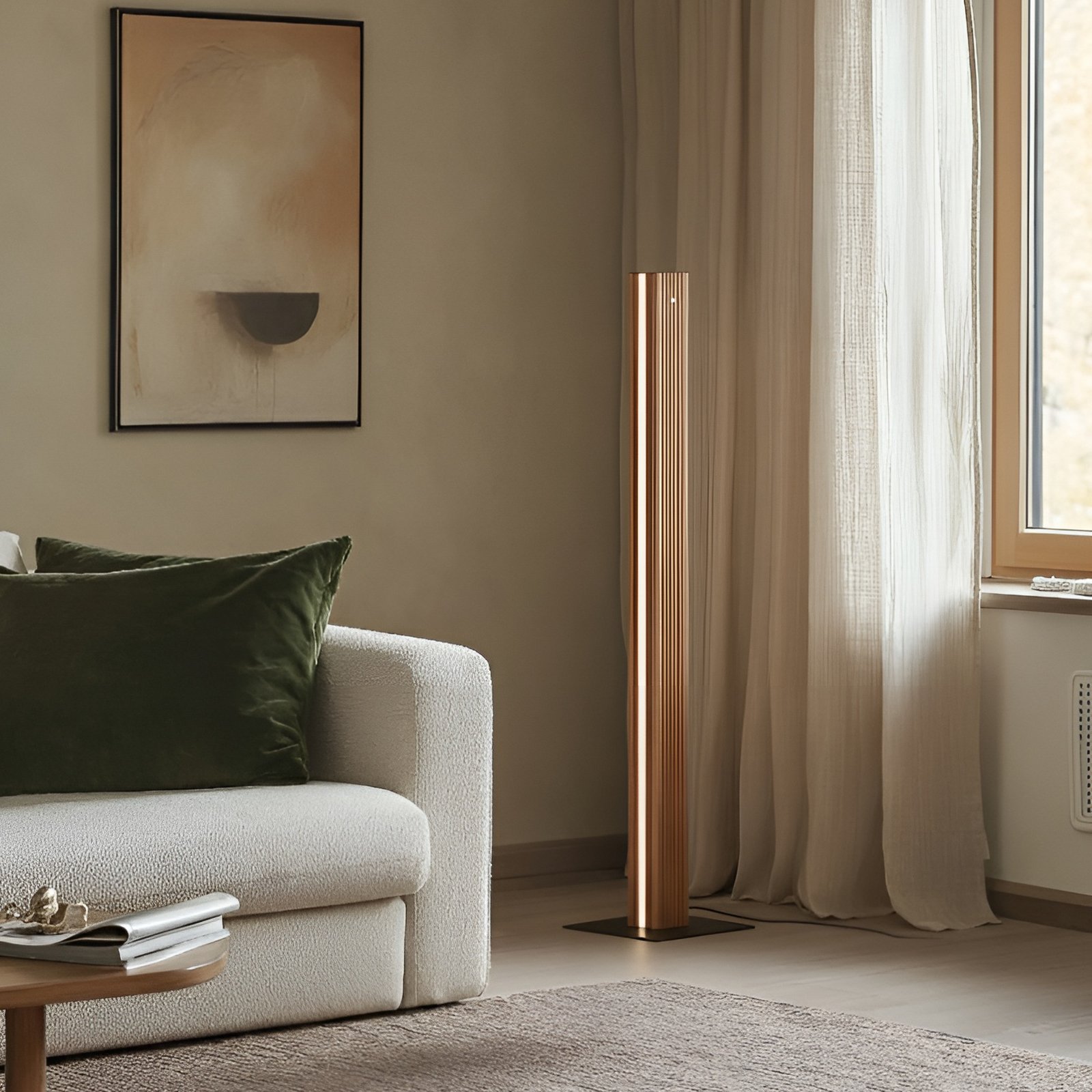 Lucande LED-lattiavalaisin Lieske, musta, tammi, himmennettävä