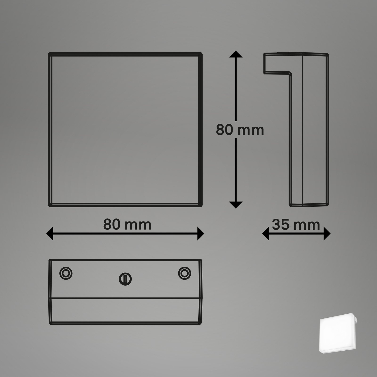 LED peeglilamp Aniani, valge, 4000 K, 2 tk, komplektis