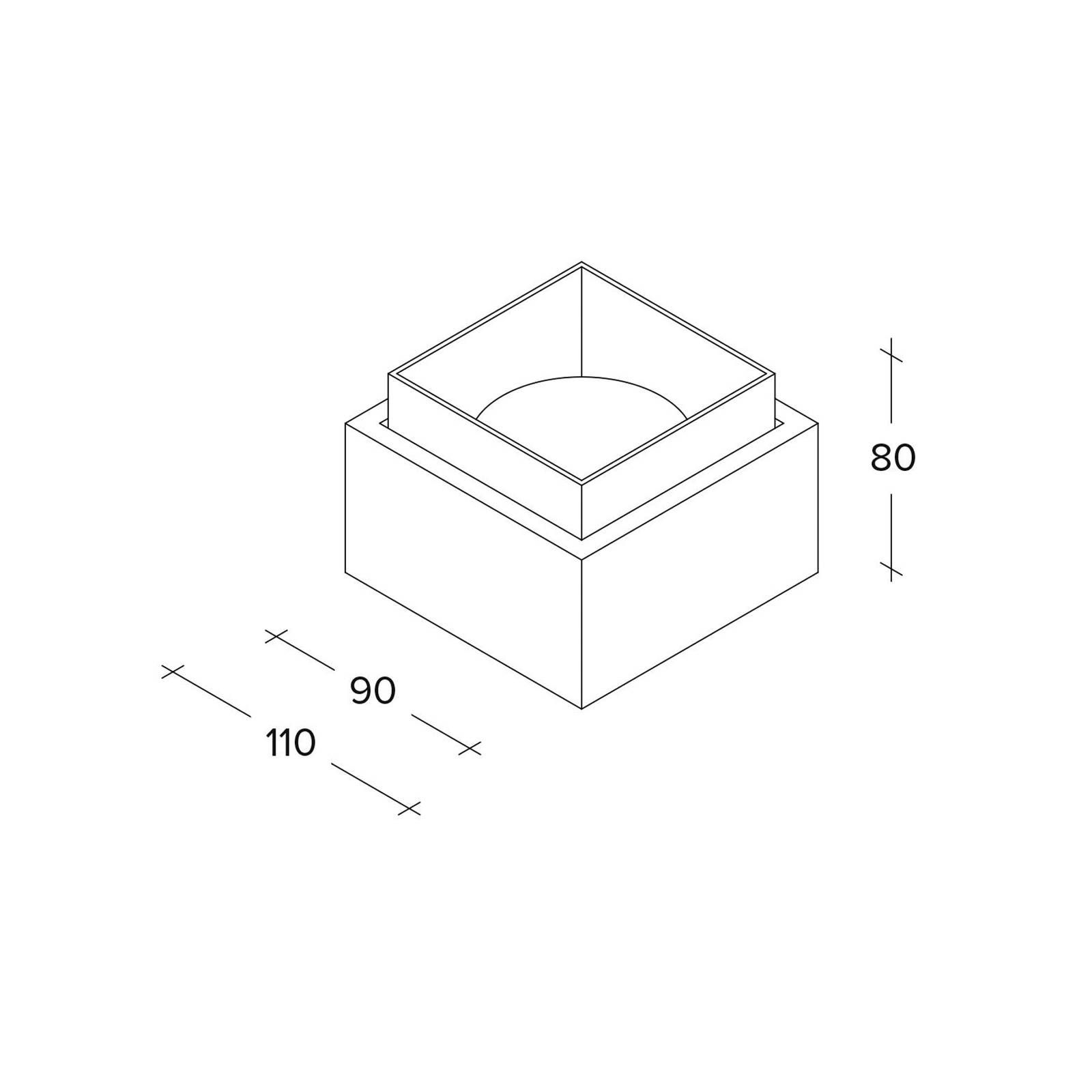 TECNICO by Sforzin Syme taklampa vit/svart kantig 11 cm gips GX53