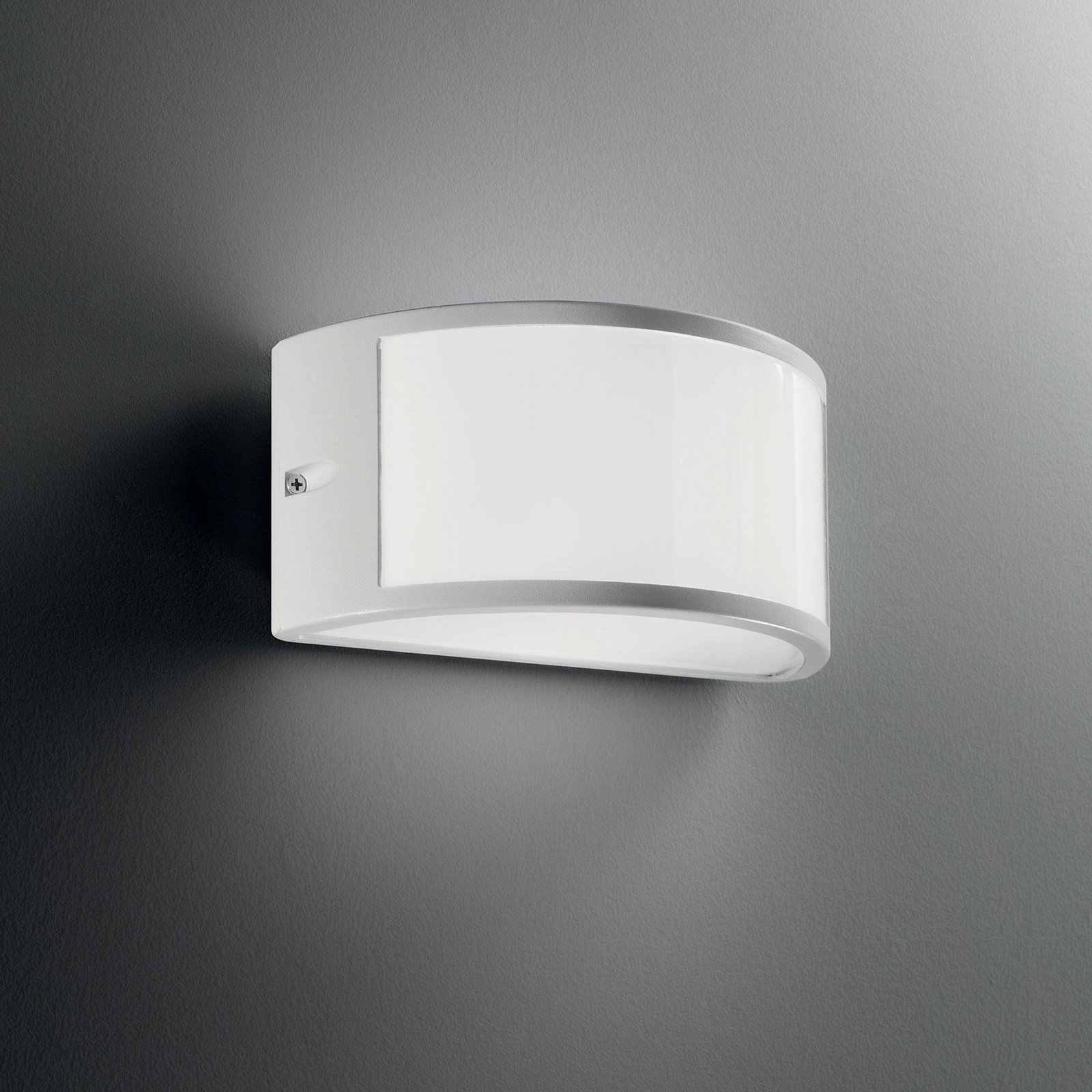 Ideal Lux Außenwandleuchte Rex 1, weiß, Aluminium, IP44, E27