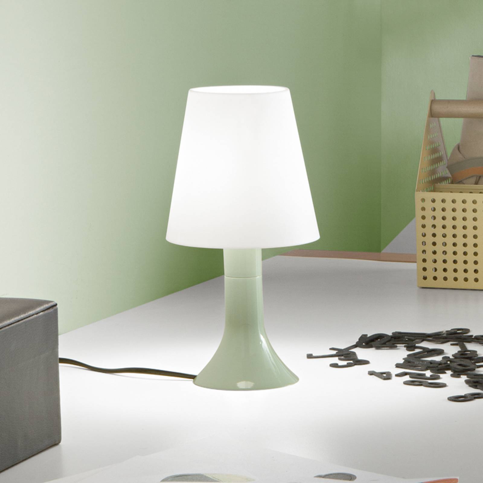 Luce Ambiente Design Tafellamp BINGO Lumetto, groen/wit, hoogte 24,5 cm