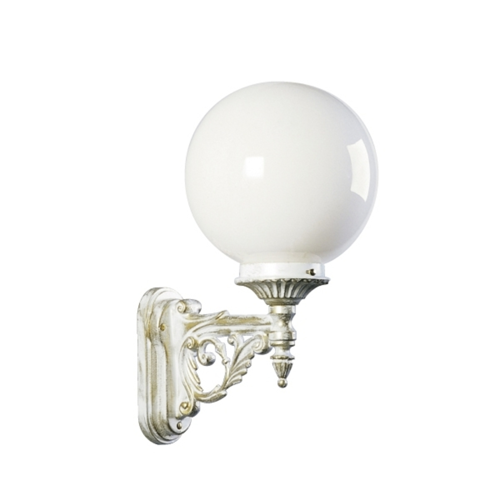 Albert Leuchten Decorative outdoor wall light GOL 160, die-cast aluminium, opal glass, E27, 75 W, energy efficiency: A++, H: 47.5 cm