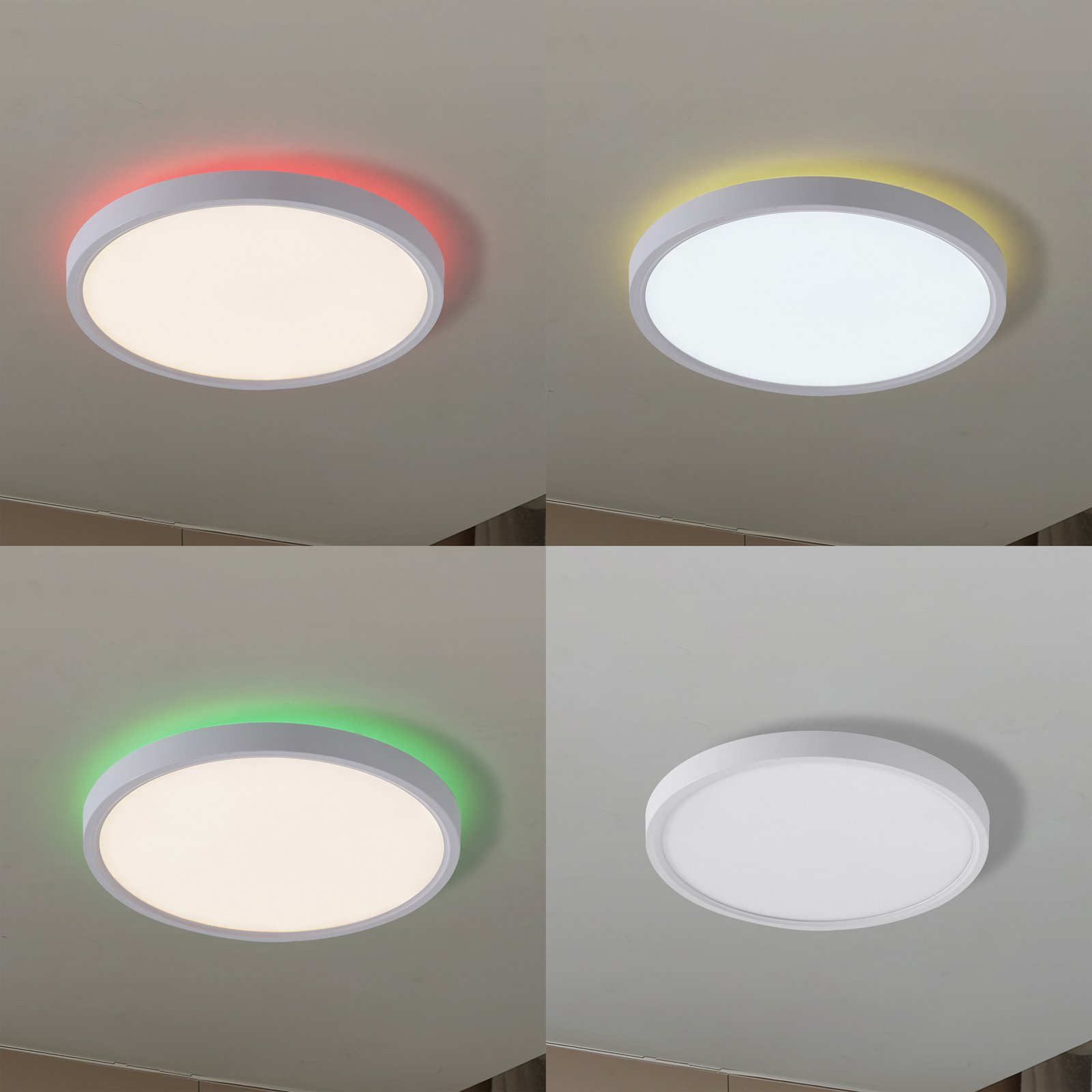 Lindby Smart LED candeeiro de teto LED Deika, Ø 40 cm, branco, Tuya