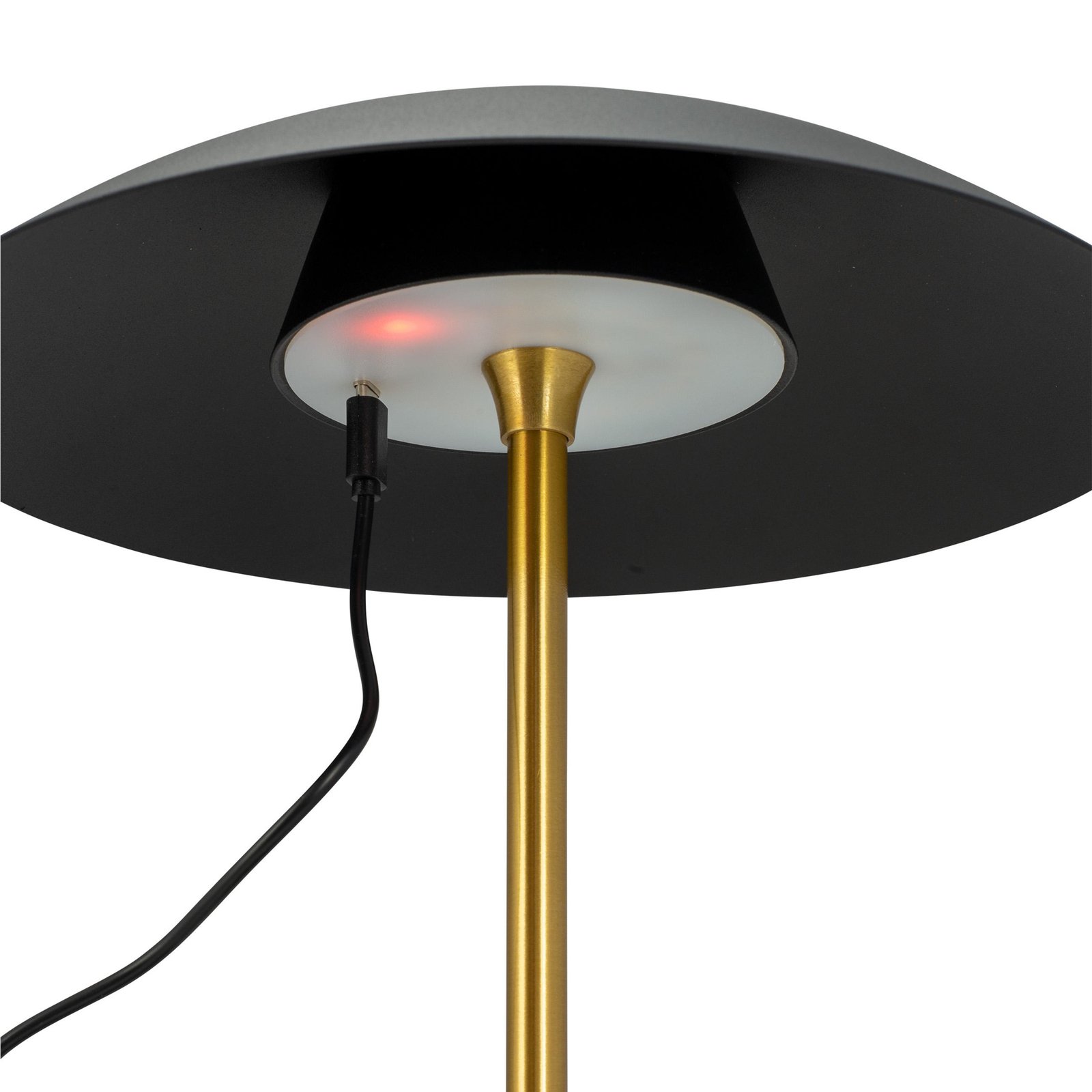 Dyberg Larsen Lampe de table LED rechargeable Moon, noir, hauteur 33 cm