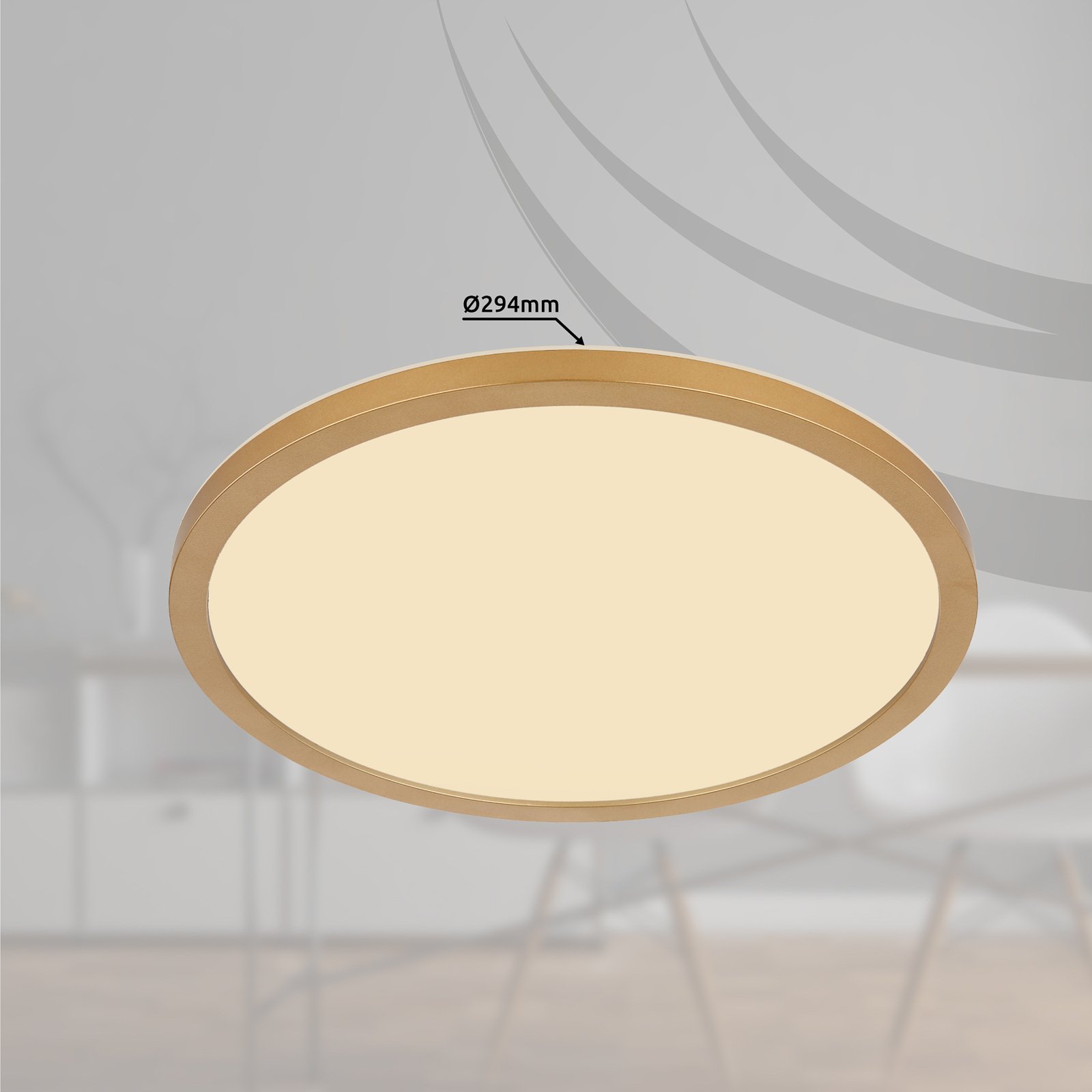 Sapana LED ceiling light, Ø29.5 brass