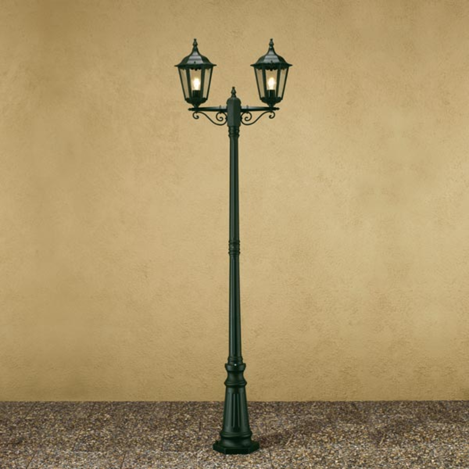 Lampe pour mât Firenze à 2 lampes, verte