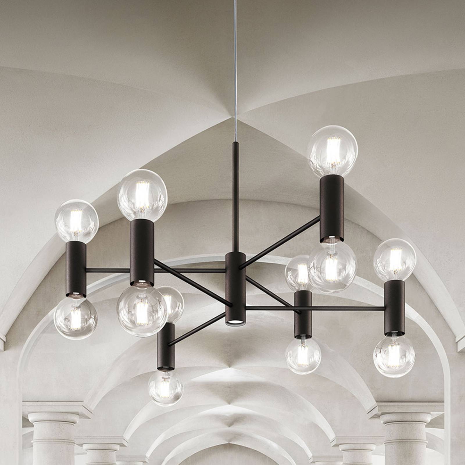 Modo Luce Chandelier hengelampe 13 lys 107cm svart