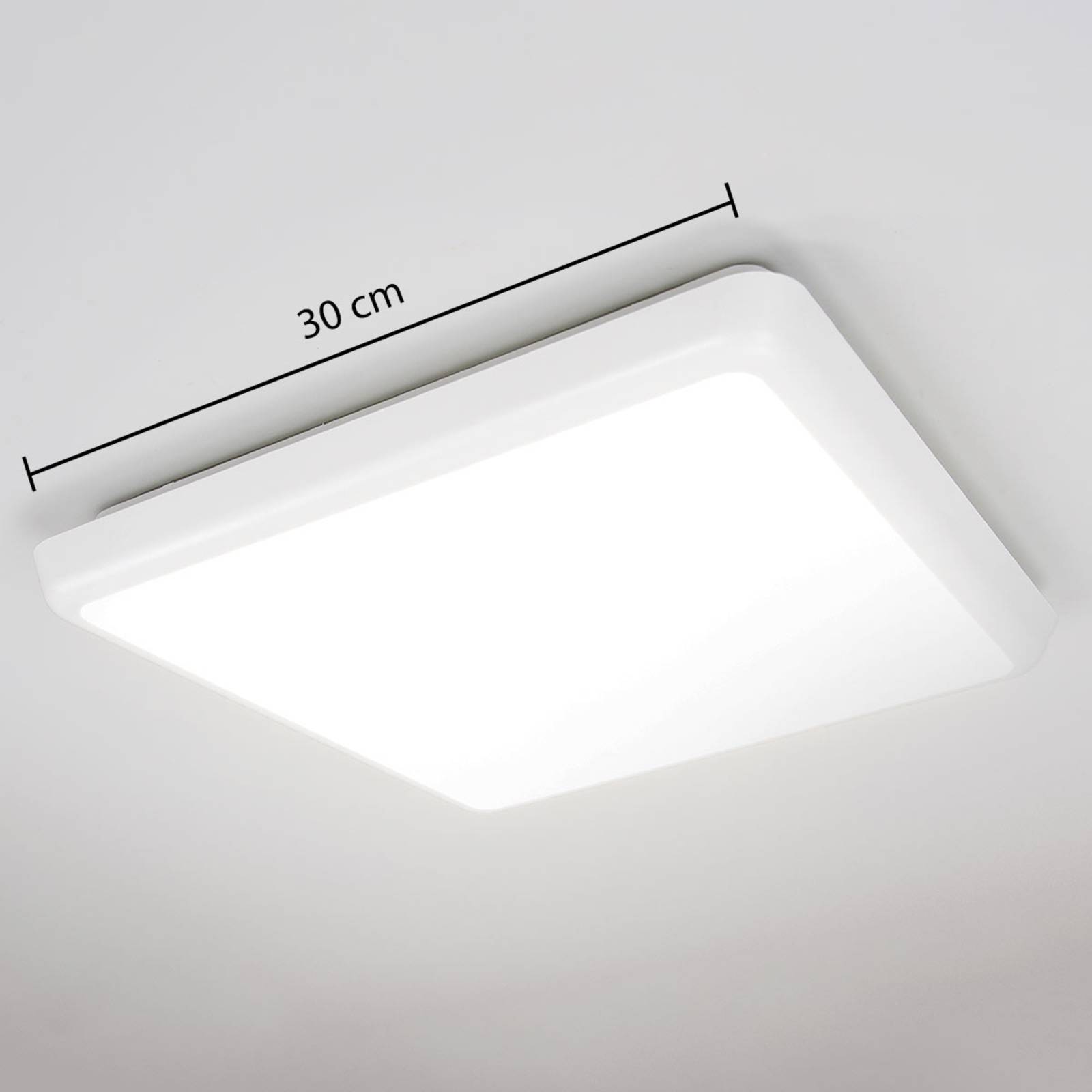 Lampa sufitowa LED Augustin, 30 x 30 cm, biała, IP54