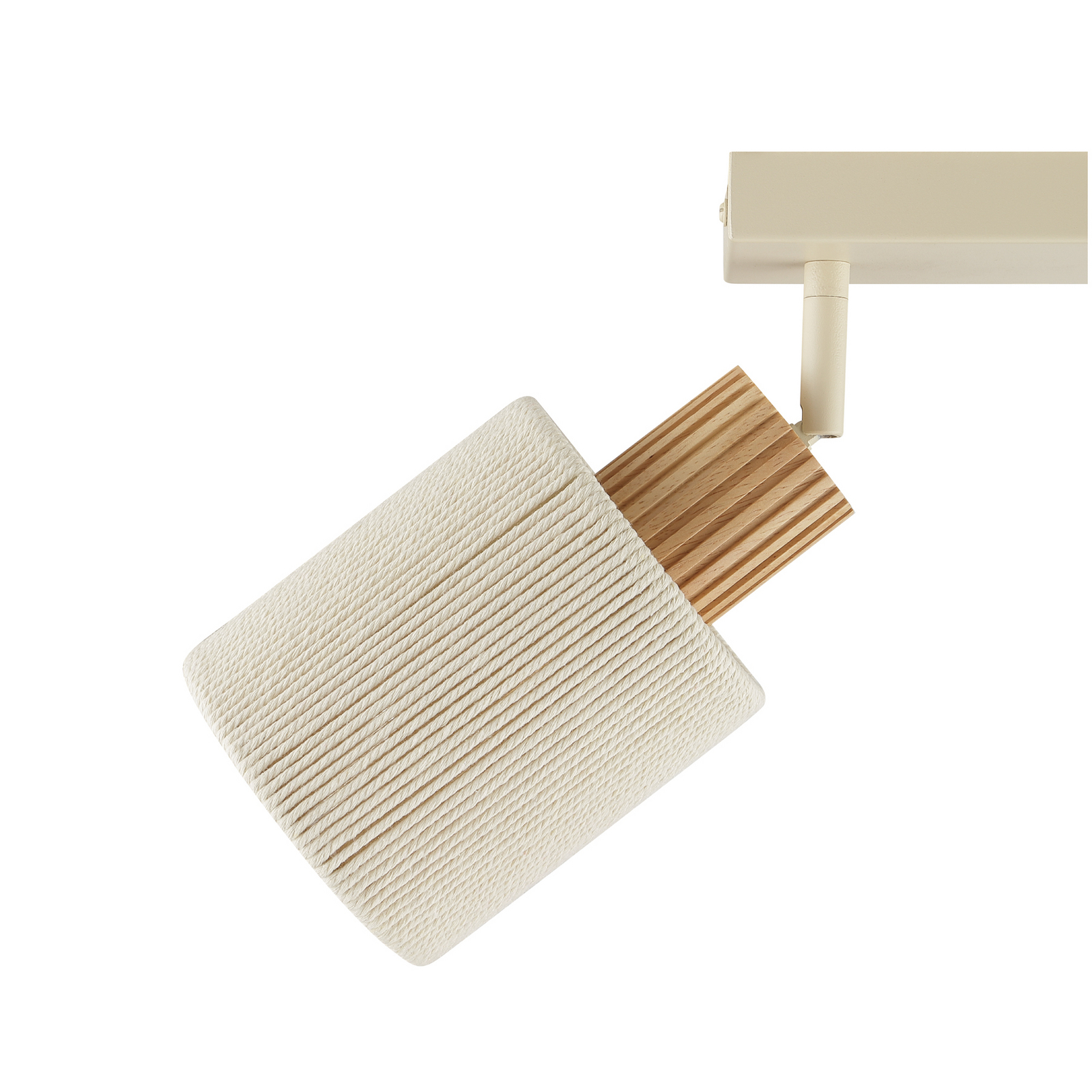 Plafondlamp Arlo, beige, textiel, lengte 62 cm, 2-lamps