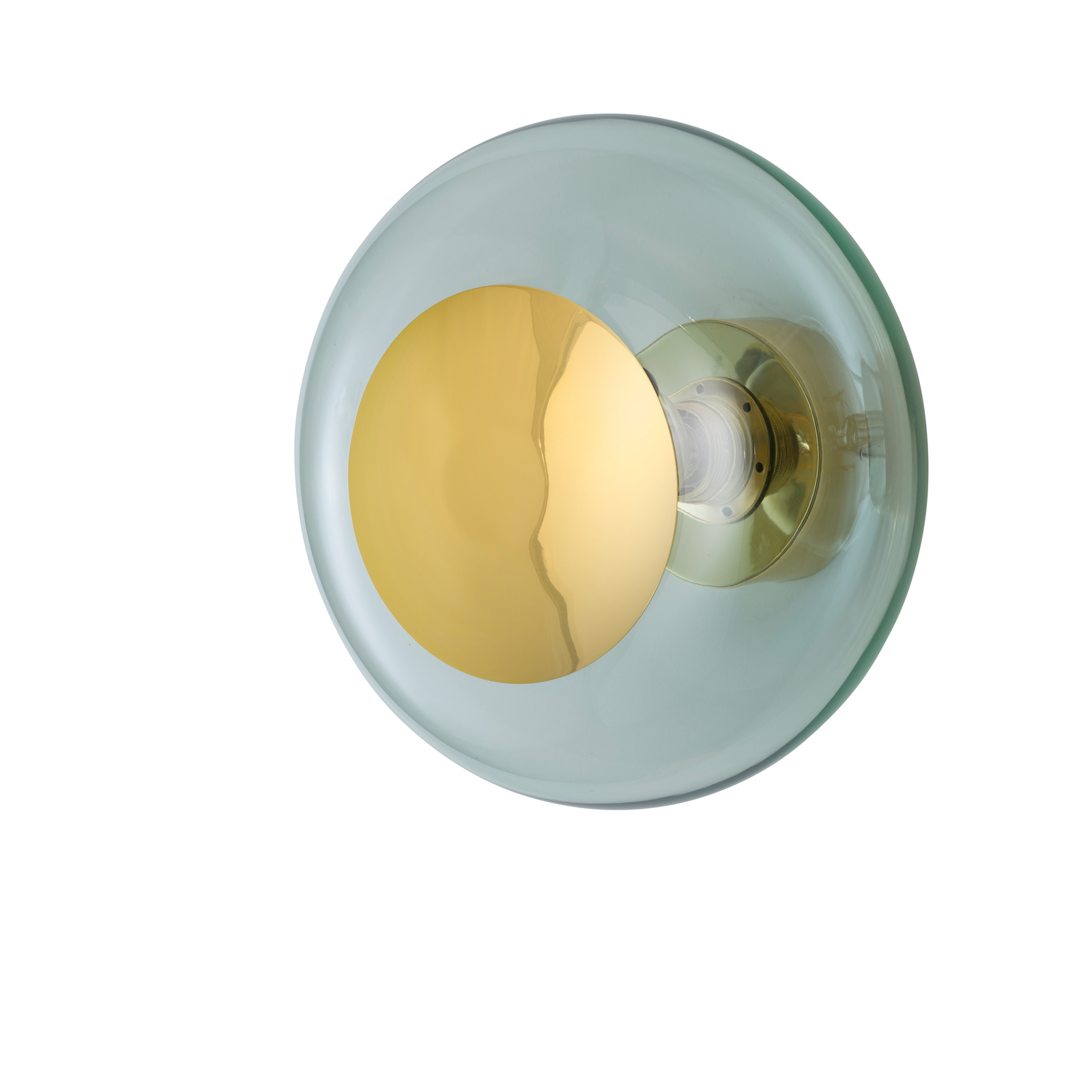 EBB & FLOW væglampe Horizon Surface, grøn, glas, Ø 29 cm