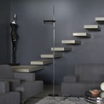Oluce LED floor lamp Colombo, black/chrome, metal
