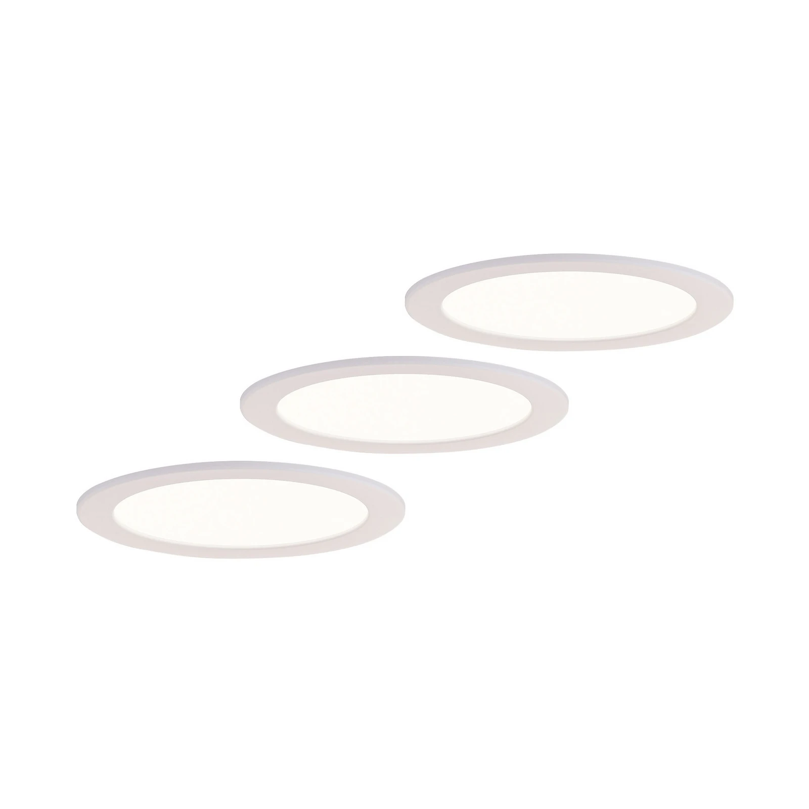 Prios LED-Einbaulampe Cadance, weiß, 22 cm, 3er-Set, CCT