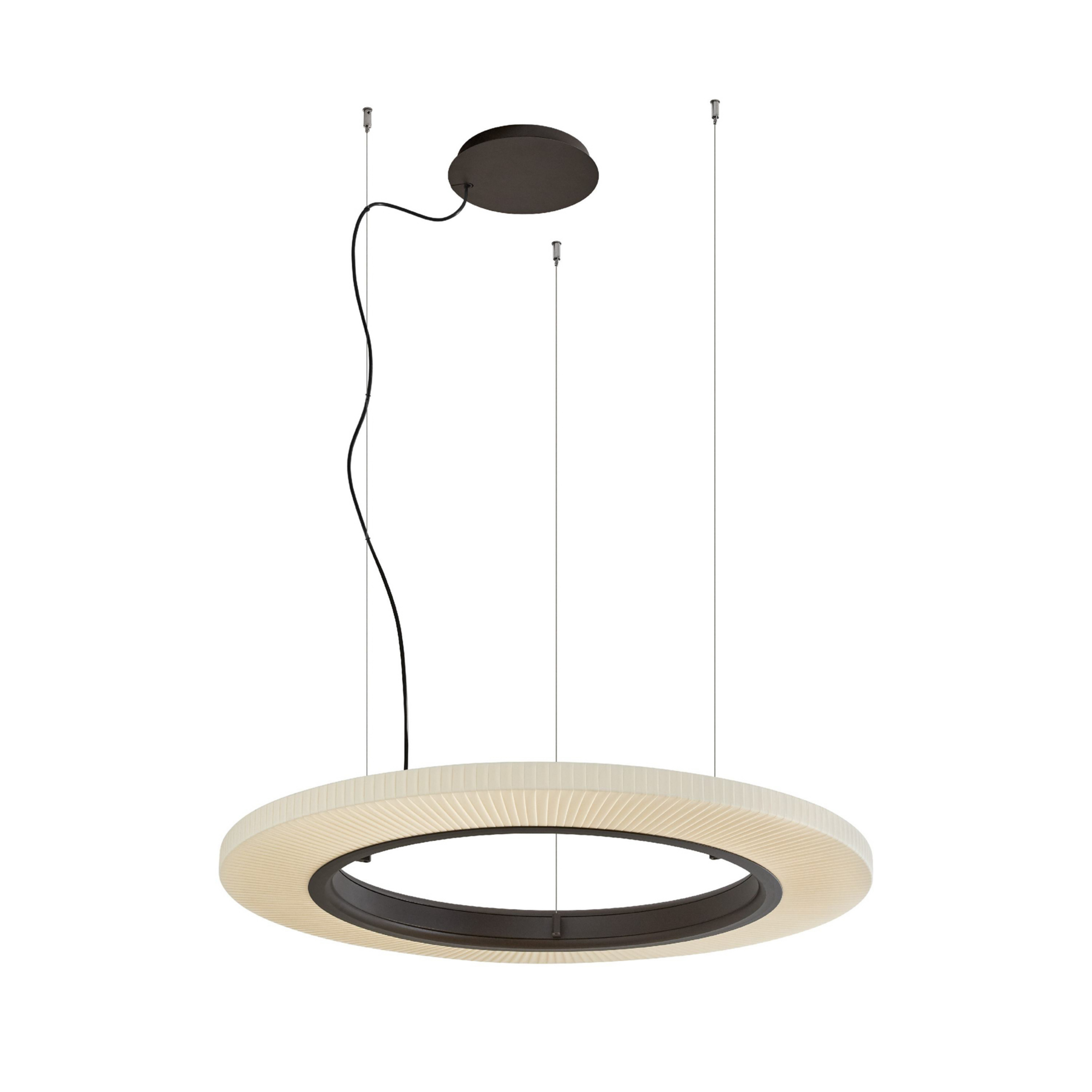 Bover LED-hængelampe Roda S/90, brun/cremefarvet, TRIAC