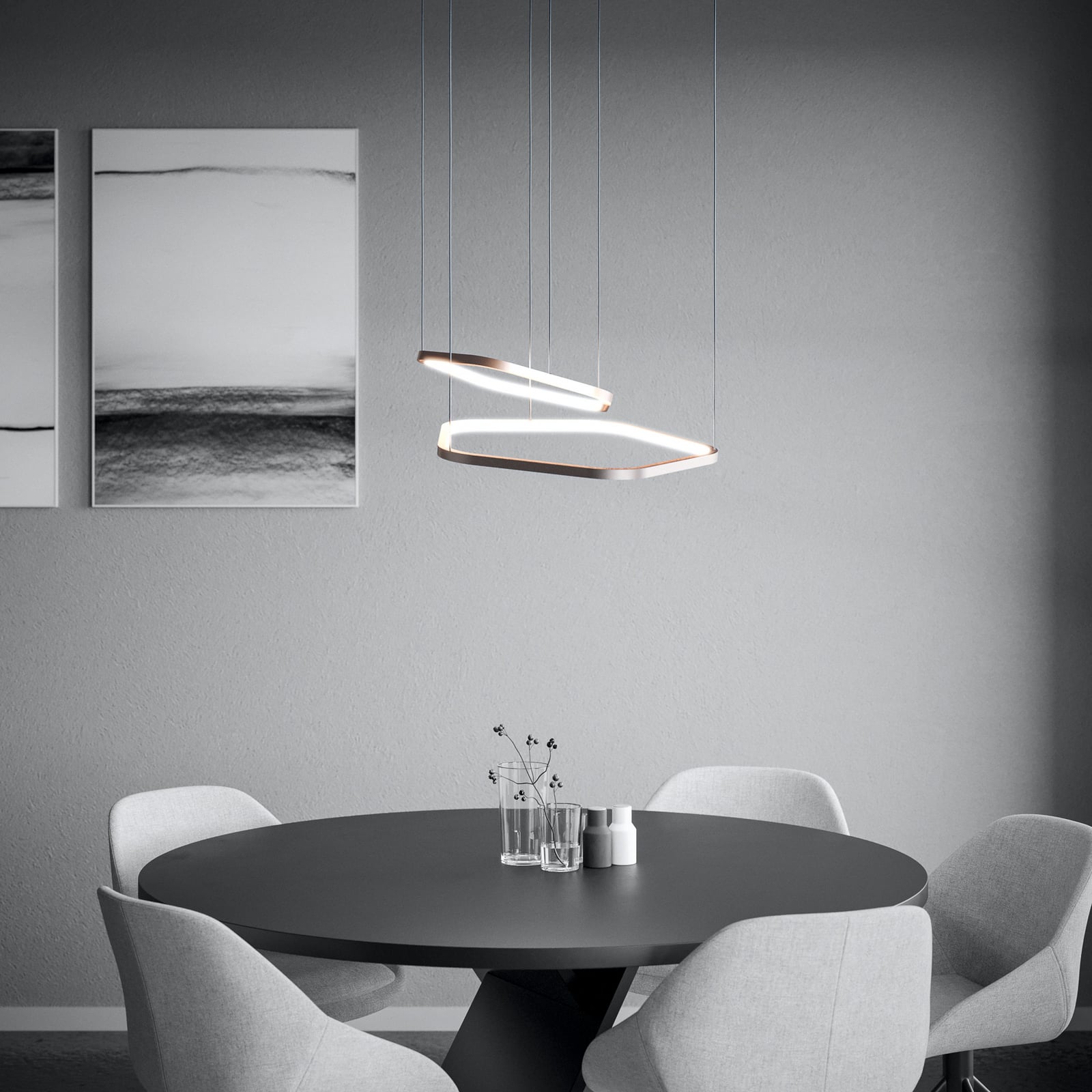 Suspension LED Estrella, bronze, à 2 lampes, CCT - Stars of Light