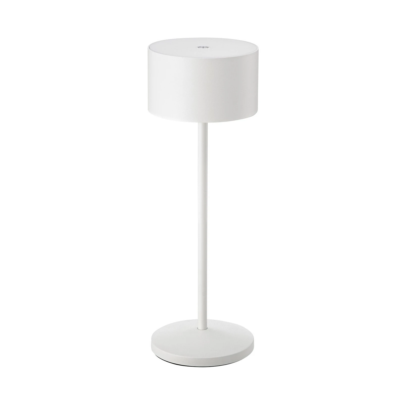 LED stolová lampa Veluna, biela, výška 25 cm, IP44, stmievateľné, CCT