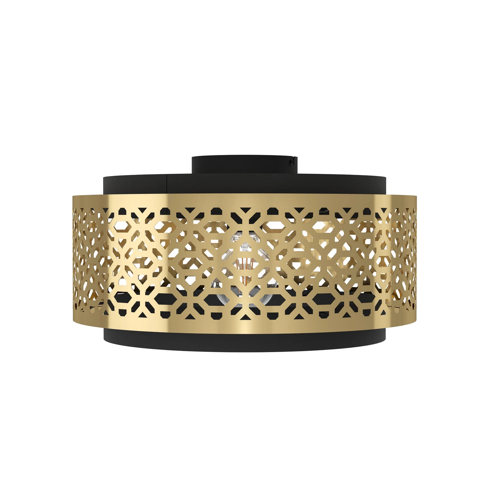 Plafondlamp Sandbach in zwart en messing
