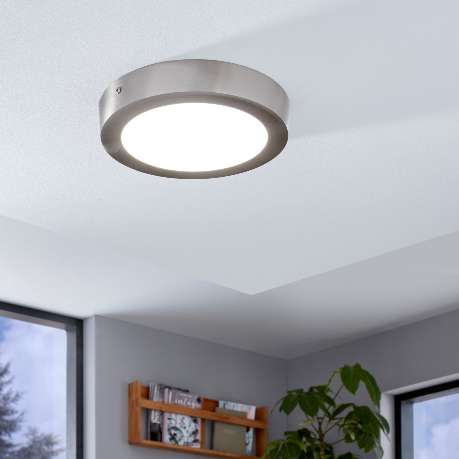 EGLO connect Fueva-C Deckenlampe rund 22,5 nickel