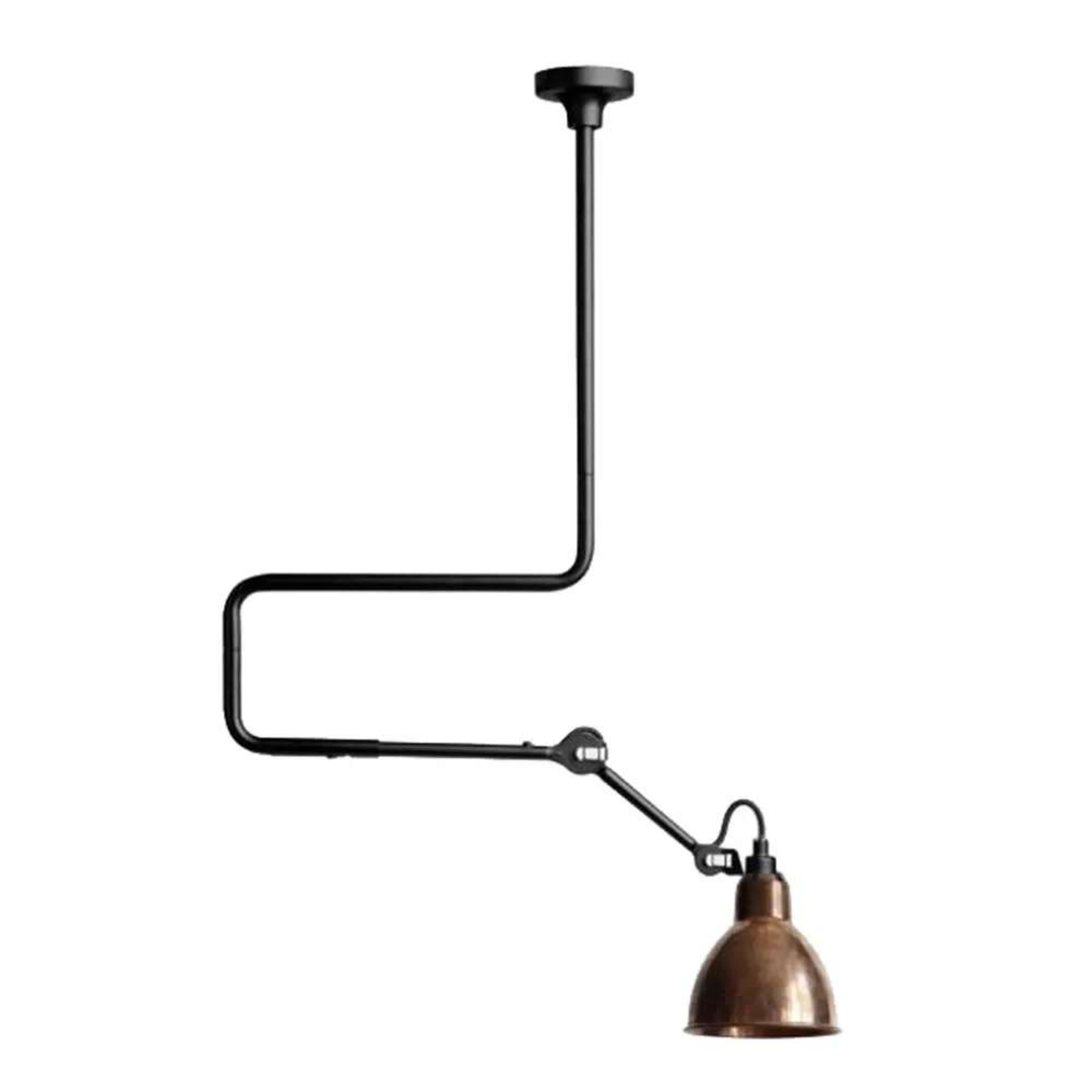 312 Deckenleuchte Schwarz/Raw Kupfer - Lampe Gras