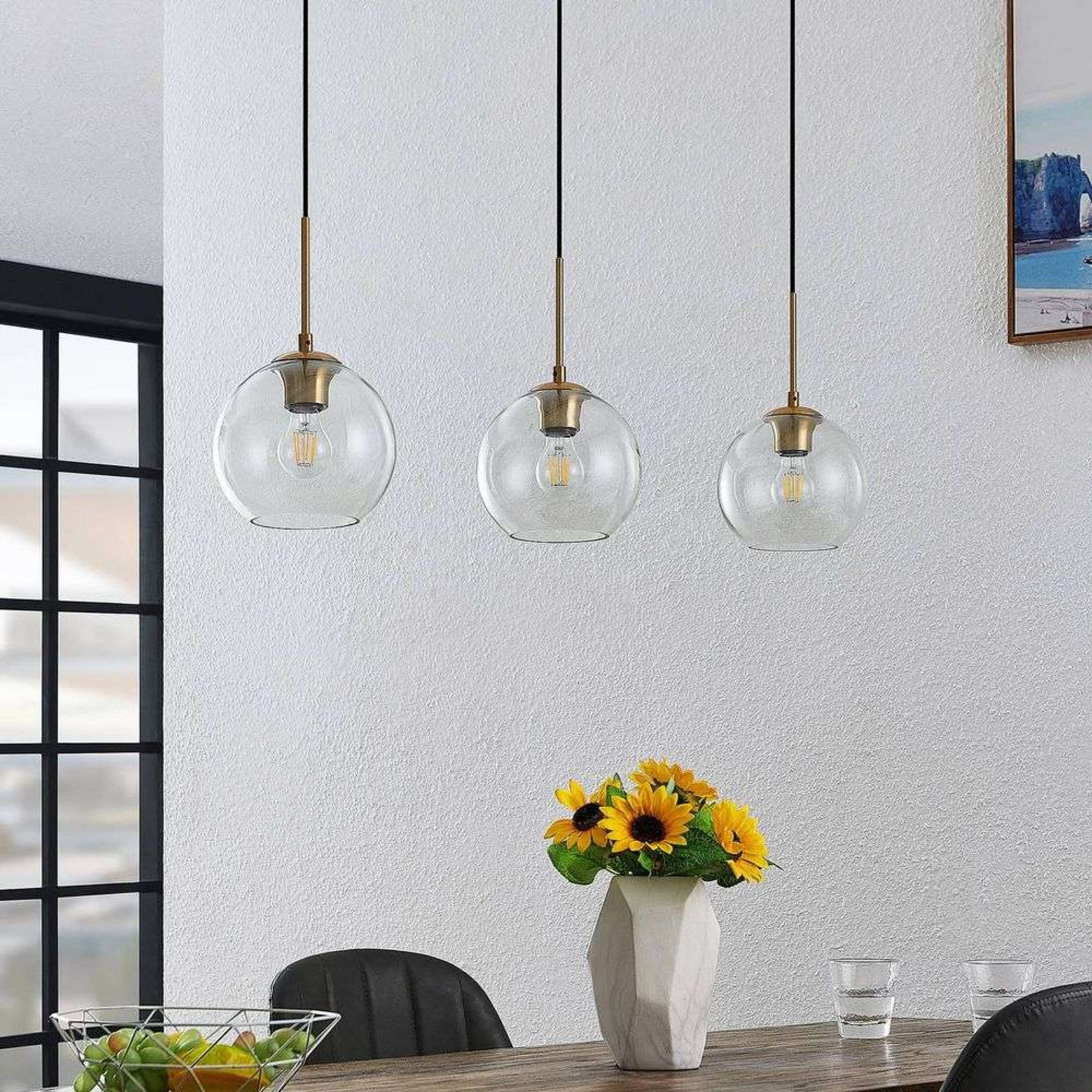 Grady 3 Pendant Clear - Lindby