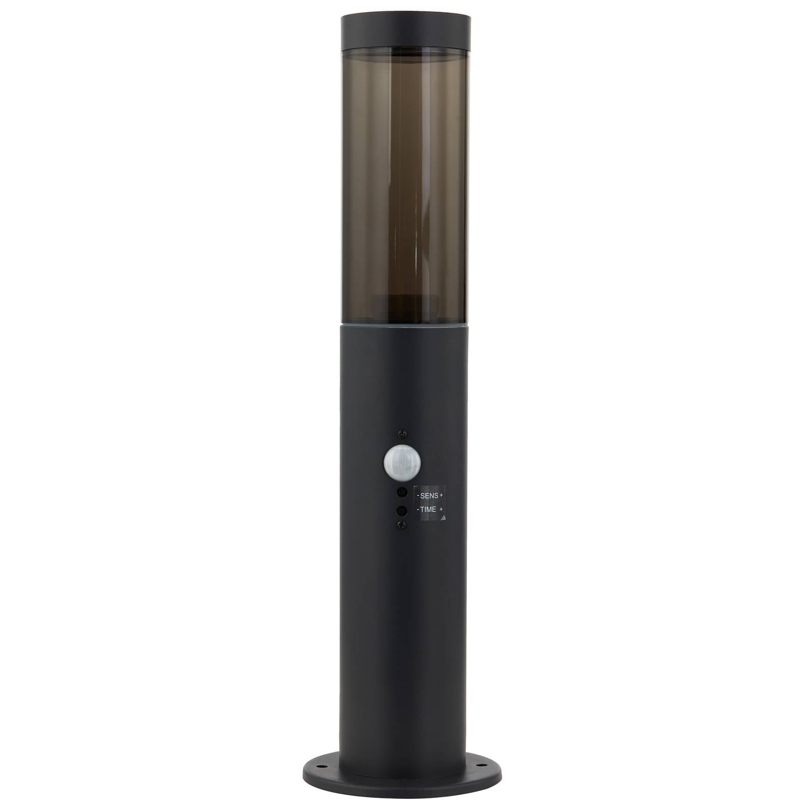 Lindby Sockellampe Statius, anthrazit, Eisen, Sensor, 45 cm